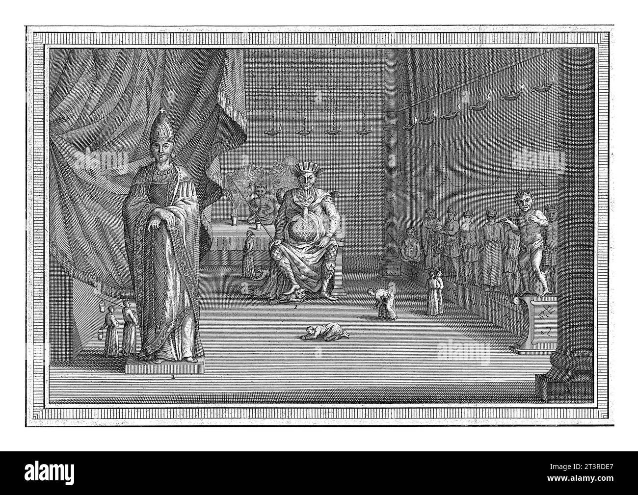 Oriental temple statues, Jacob van der Schley, 1725 - 1779 In one room ...