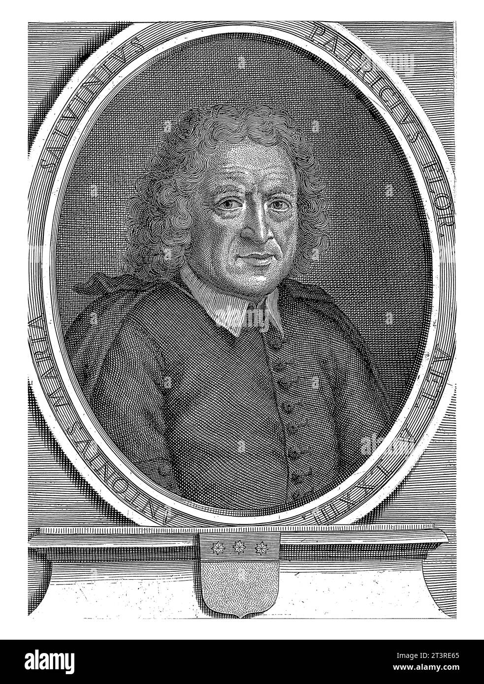 Portrait of Hellenist Anton Maria Salvini, Cosimo Mogalli, after Giulio Pignatta, 1677 - 1730, vintage engraved. Stock Photo