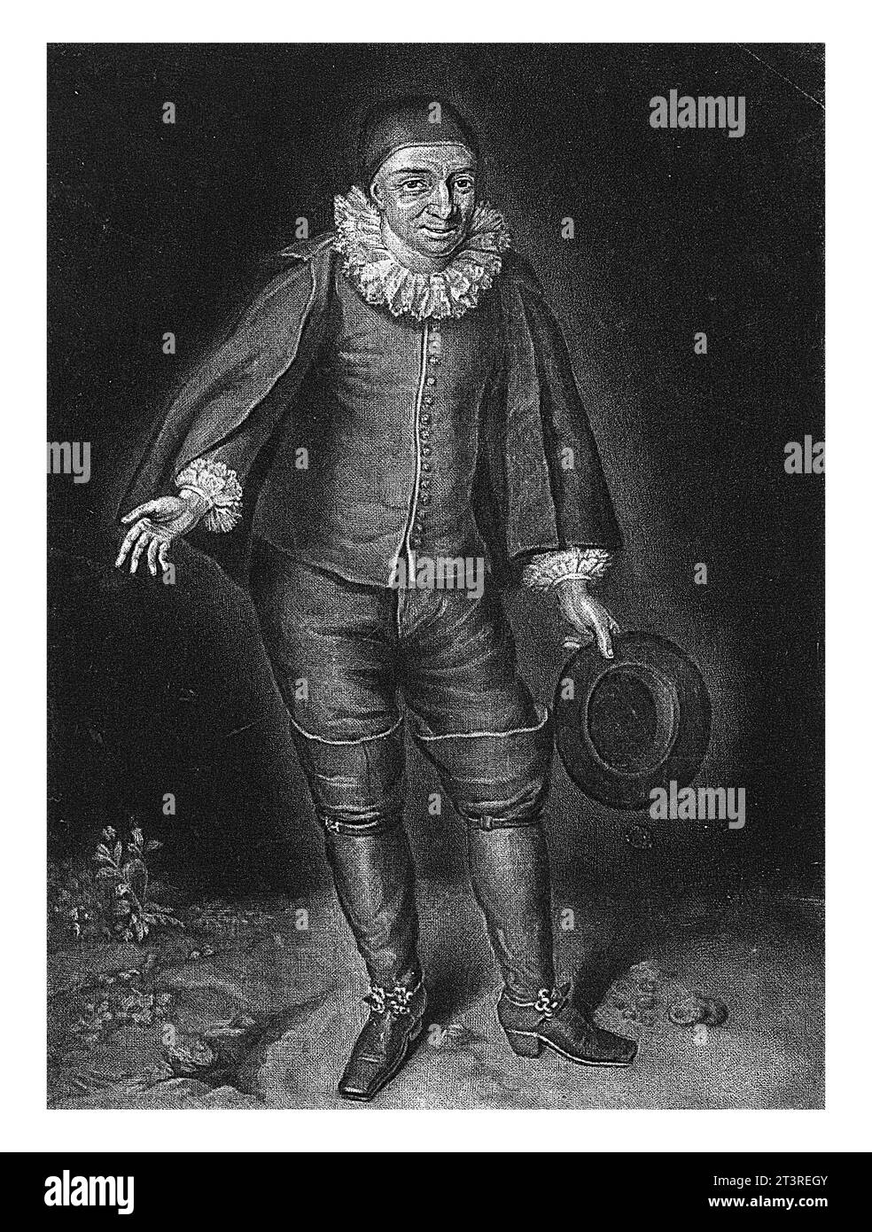 Portrait of Raymond Poisson as Krispijn, Jacob Gole, after Theodorus