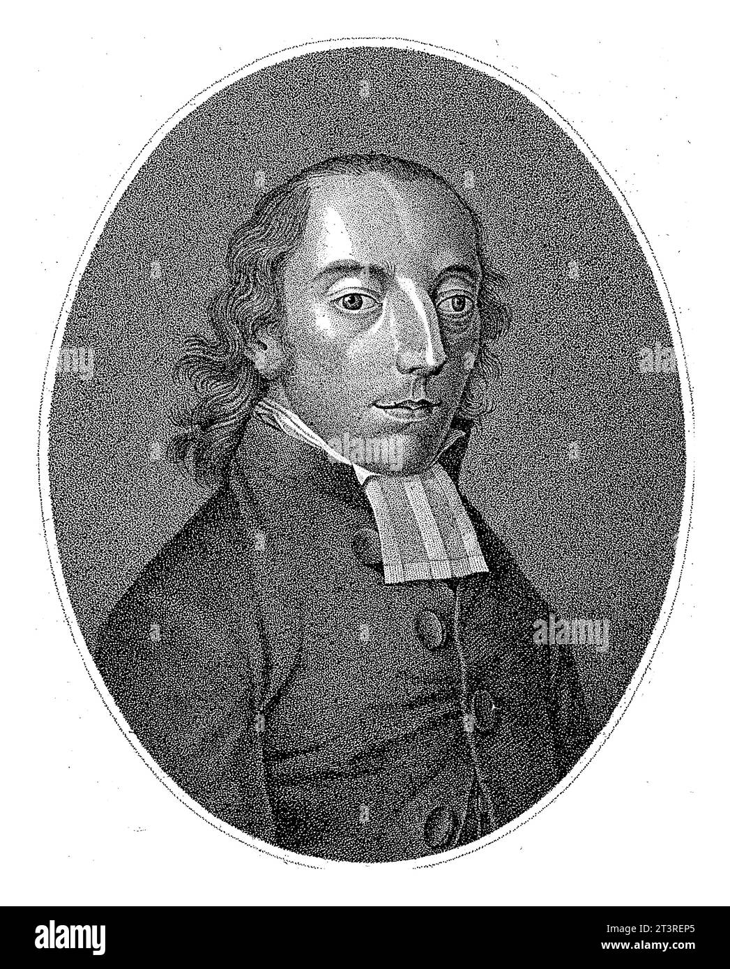 Portrait of the preacher Hermanus van Hasselt, Hendrik Roosing, after C. Bakker, 1796 - 1826, vintage engraved. Stock Photo
