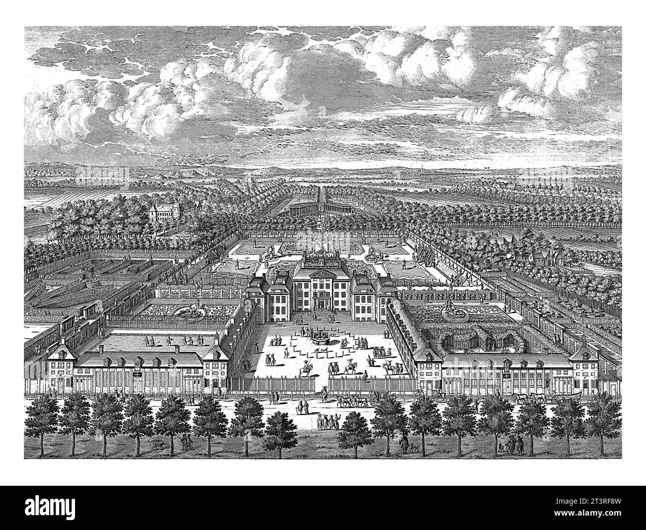 Paleis T Loo Korting View of Paleis Het Loo, Bastiaen Stopendael, 1689 - 1693 A bird's eye