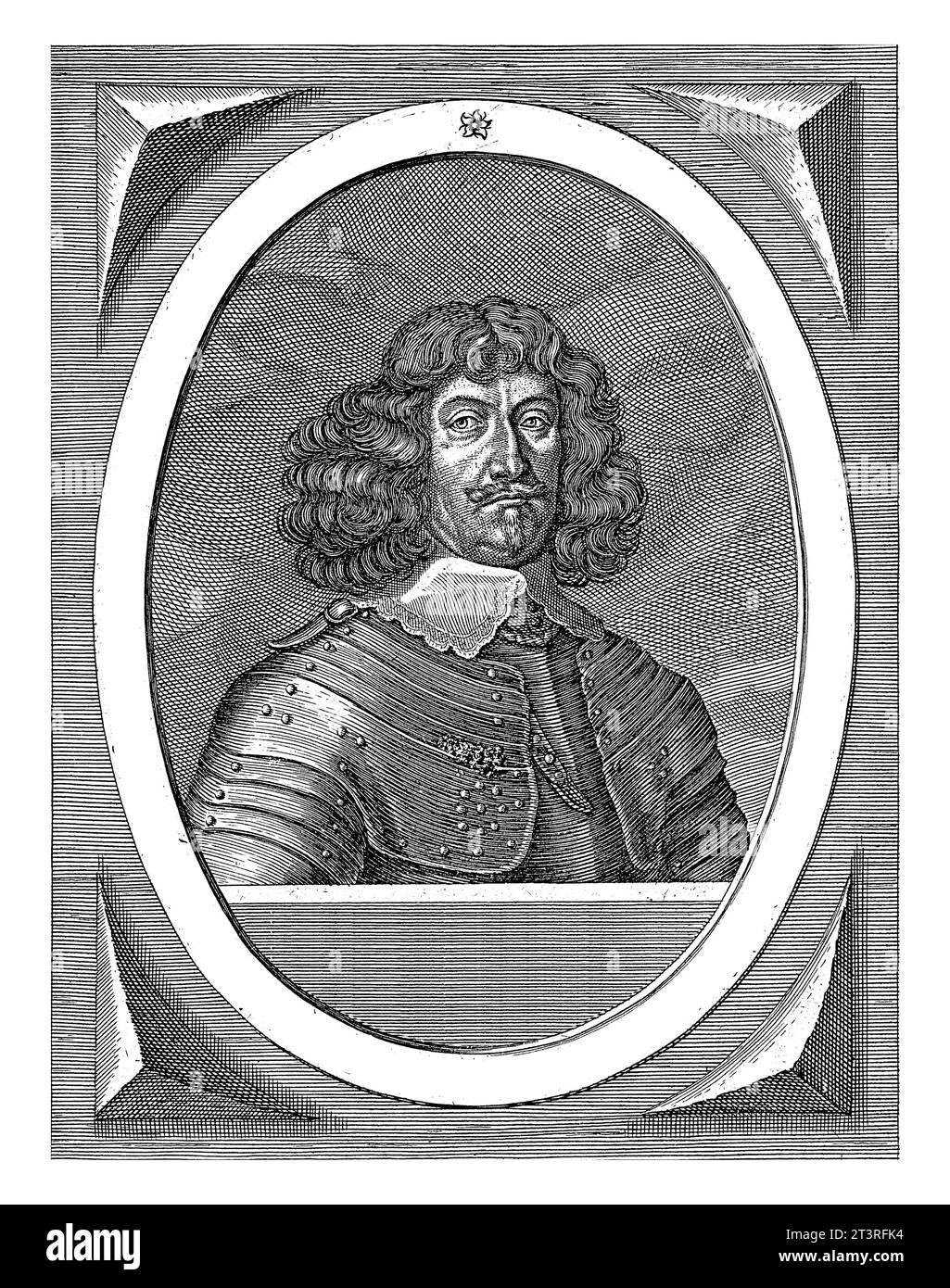 Portrait of Wenzel Czabeliczki von Sauticz, Friedrich van Hulsen, 1649 Bust of Wenzel Czabeliczki von Sauticz, to the right in an oval with edge lette Stock Photo