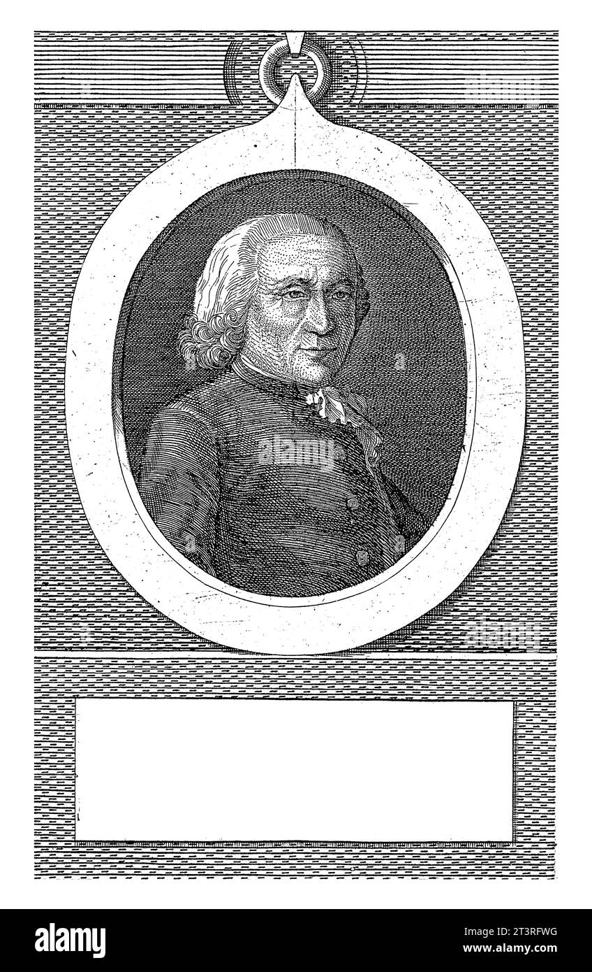 Portrait of E. Adan, J.F. De La Rue, 1787 Portrait bust in oval to the