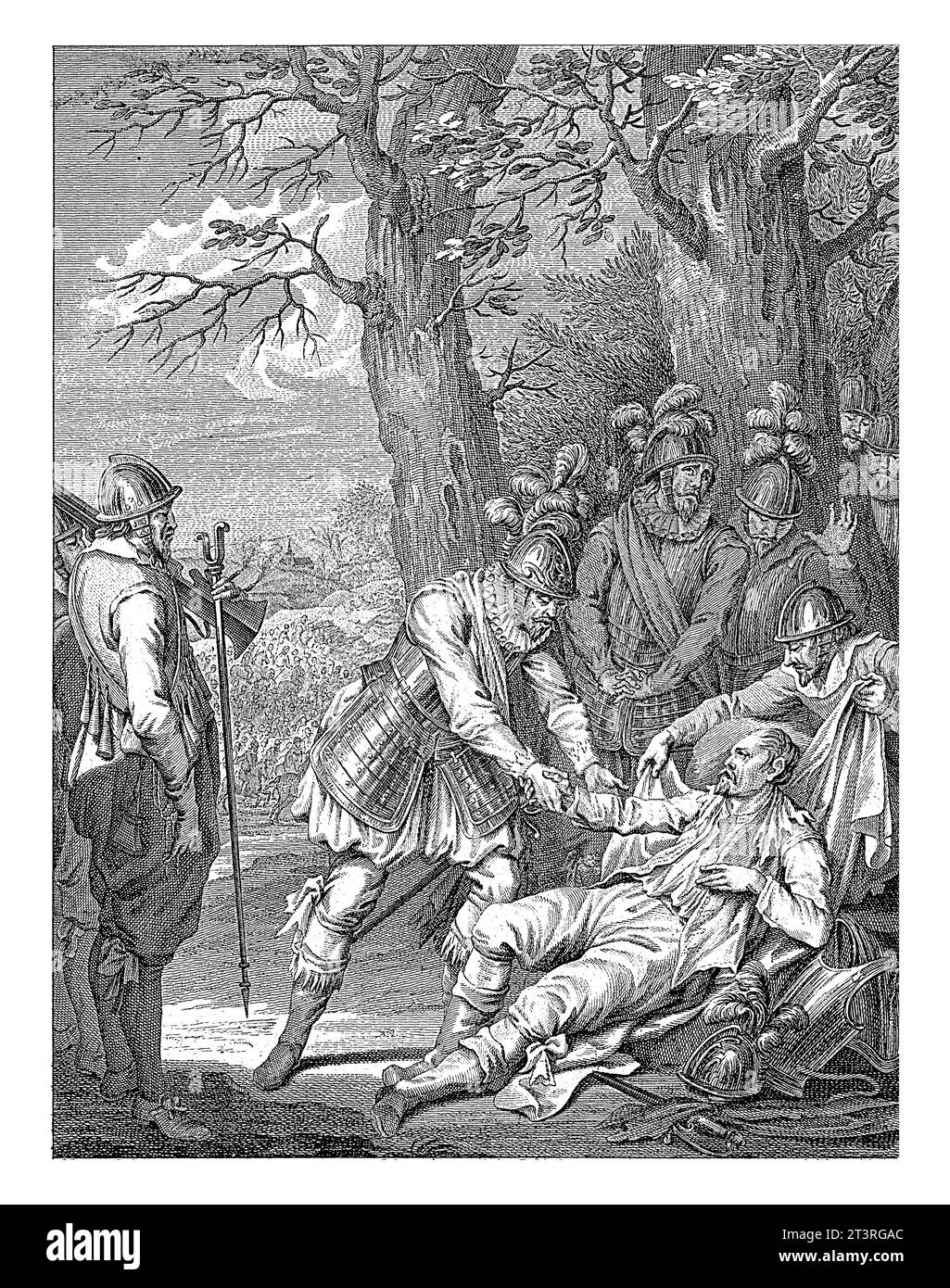 Death of the Count of Hoogstraten, 1568, Theodoor Koning, after Jacobus Buys, 1779 On December 11, 1568, Anthony van Lalaing, Count of Hoogstraten, di Stock Photo