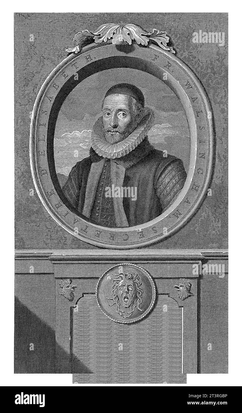 Portrait of Francis Walsingham, Pieter van Gunst, after Adriaen van der Werff, c. 1669 - 1731 Sir Francis Walsingham, minister under Elizabeth I. Stock Photo