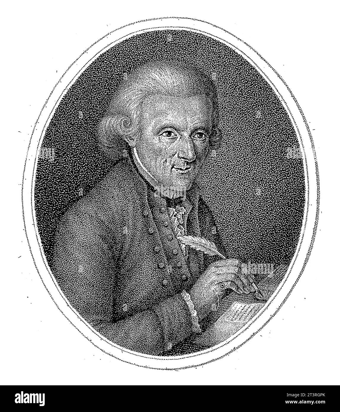 Portrait of poet Natale Dalle Laste, Gaetano Venzo, after Antonio Zanotti Fabris, 1780 - 1843, vintage engraved. Stock Photo
