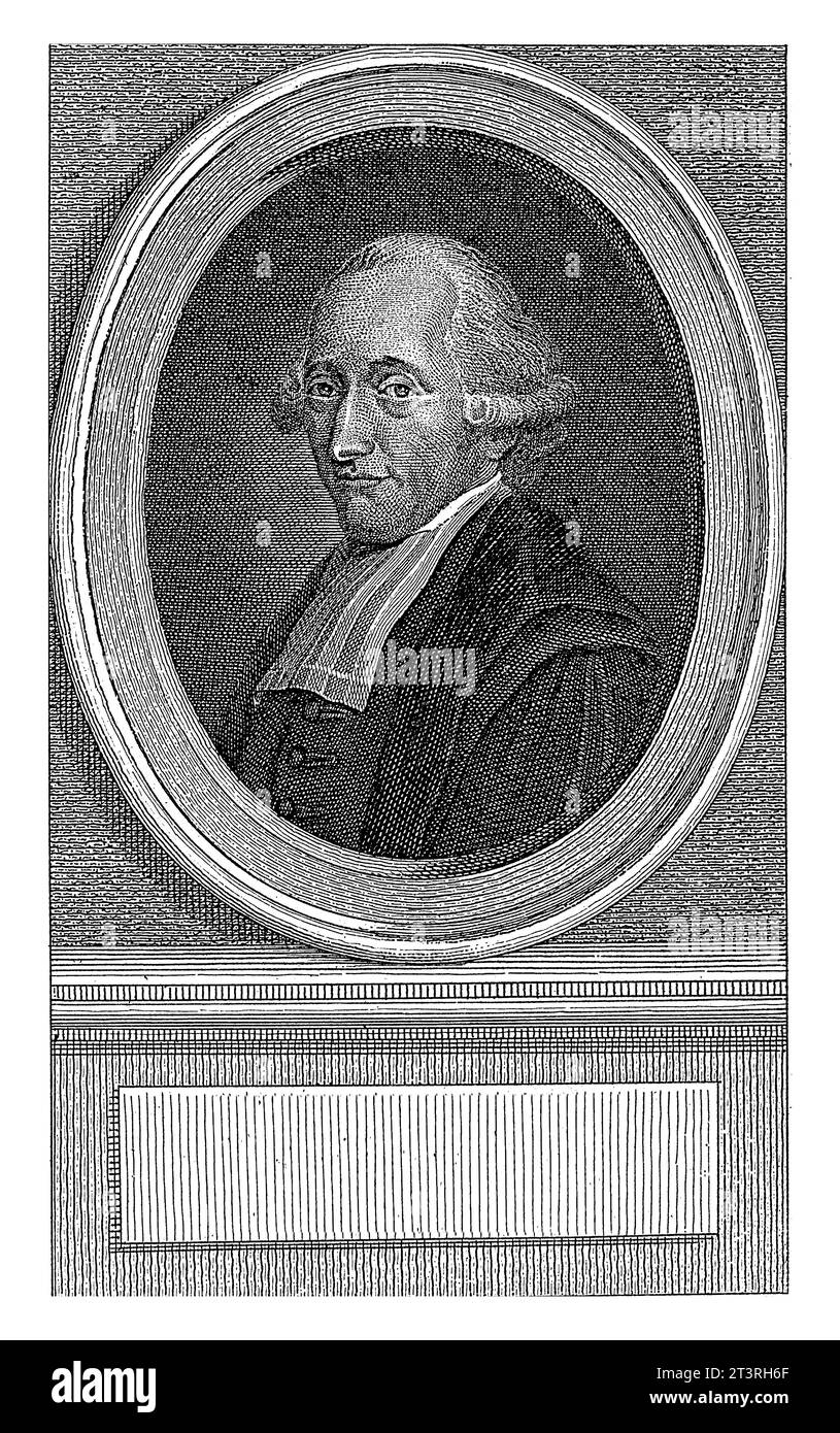 Portrait of the lawyer Hendrik Constantijn Cras, Reinier Vinkeles (I), after Adriaan de Lelie, 1786 - 1809 Stock Photo