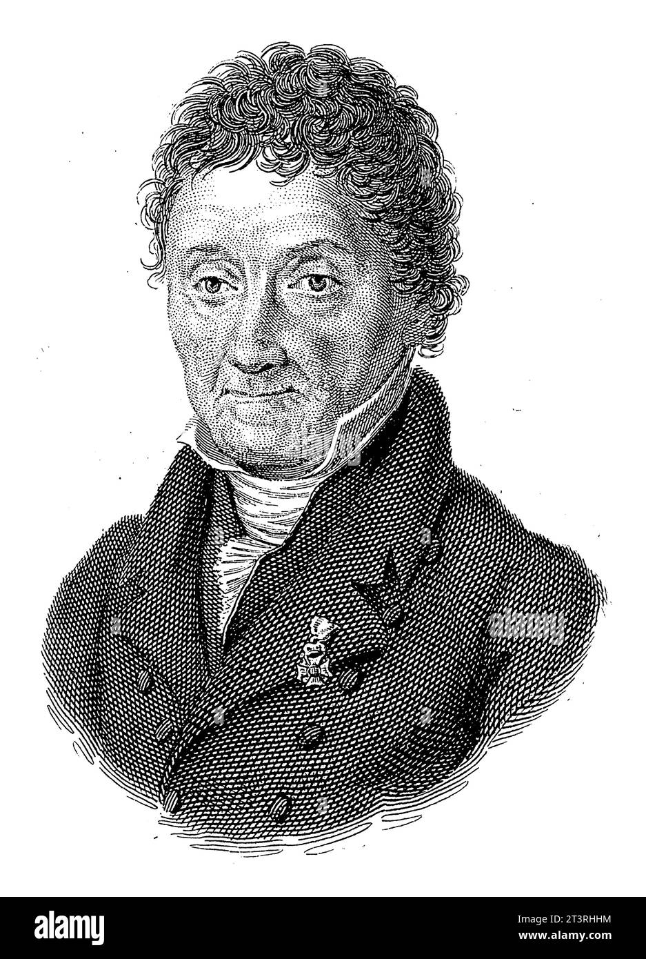 Portrait of Henri Daniel Guyot, Philippus Velijn, after Hendrik Willem Caspari, 1815 - 1836 Portrait of the pastor Henri Daniel Guyot, who founded the Stock Photo