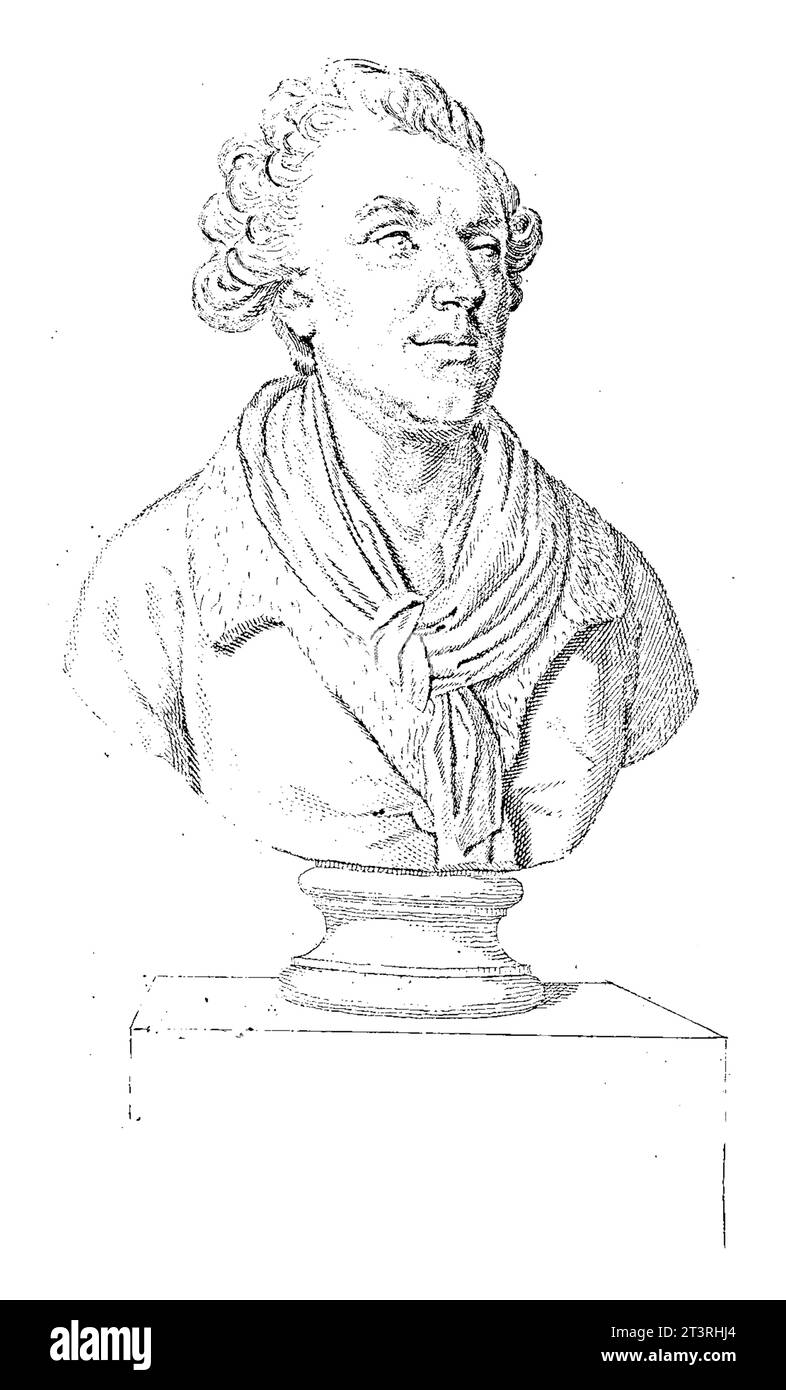 Portretbuste van Georges-Louis Leclerc de Buffon, Jacopo Bernardi, after Malte Brun, 1818 - 1848, vintage engraved. Stock Photo