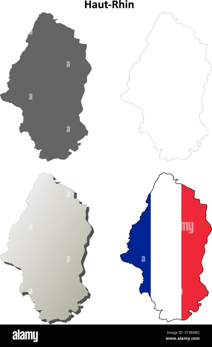 Haut-rhin alsace outline map set Royalty Free Vector Image Stock Vector