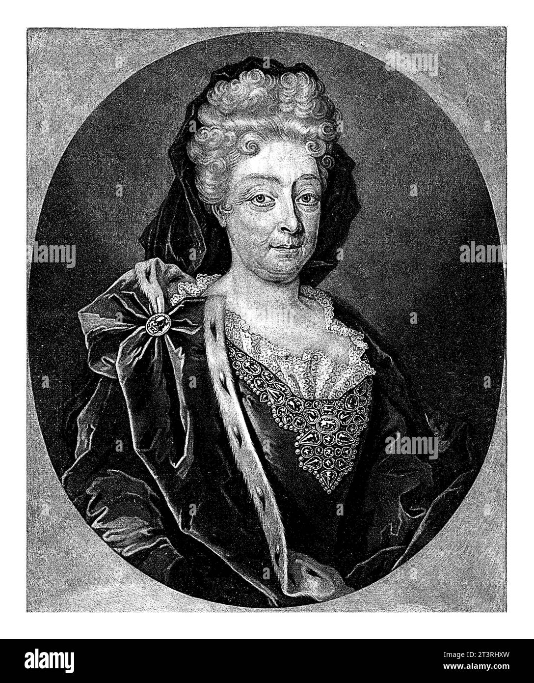 Portrait of Sophia van Hanover, Duchess of Brunswick-Luneburg, Pieter Schenk (I), after John Smith (printmaker/publisher), 1710 Stock Photo