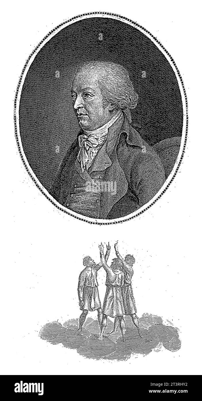 Portrait of Johannes Muller von Sylvelden, Friedrich August Bruckner, 1805, vintage engraved. Stock Photo