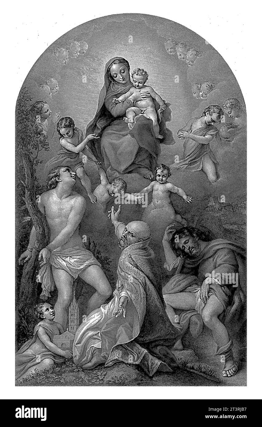 The Madonna with St Sebastian. After Correggio, with address of Arnold ...