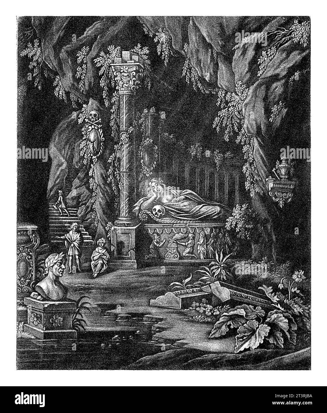 Tomb of Mary Magdalene, Jacob Gole, 1670 1724 A number of figures at