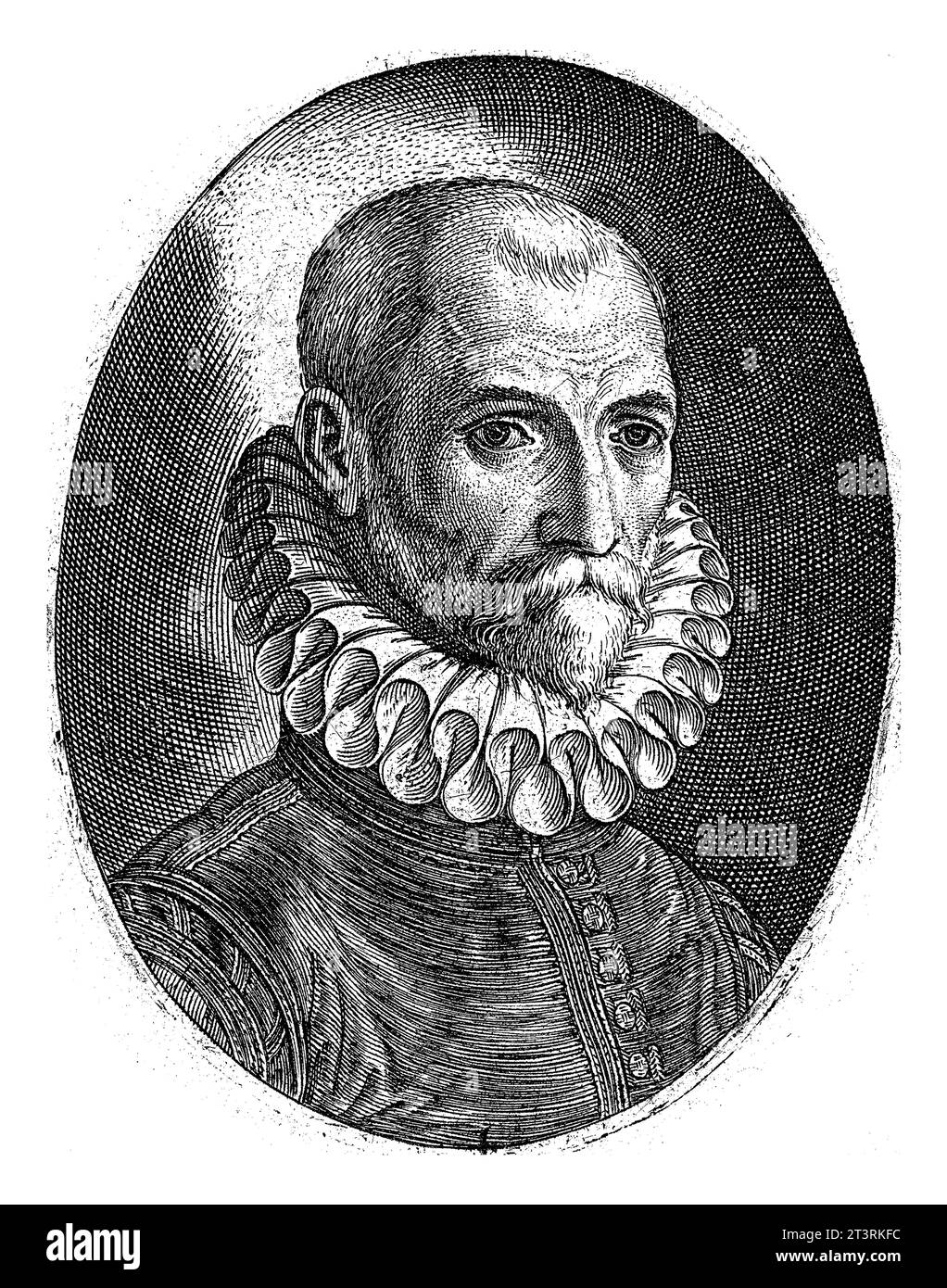 Portrait of Johannes Stradanus, Johannes Wierix, after Hendrick Goltzius, after Jan van der Straet, 1583 - 1596 Stock Photo