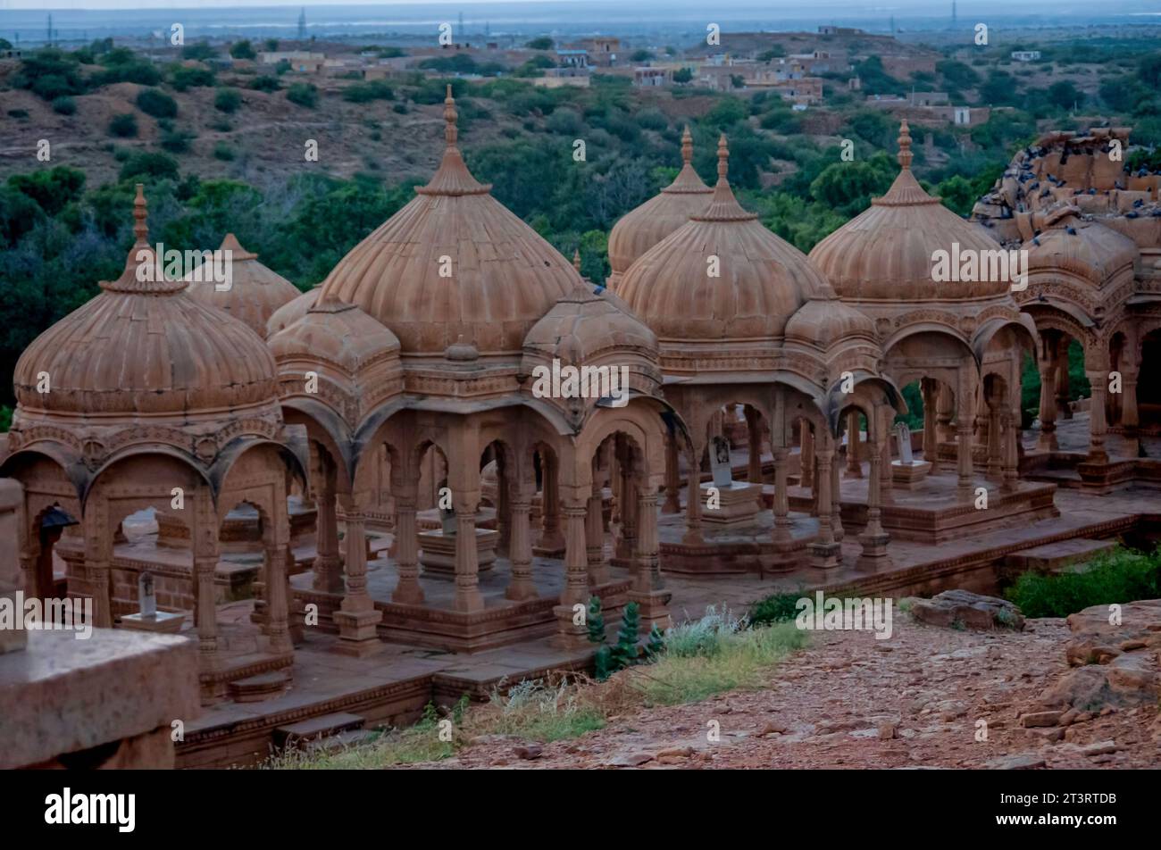 Royal Chhatri Cenotaphs in Bada Bagh, Jaisalmer, Rajasthan, India Stock ...