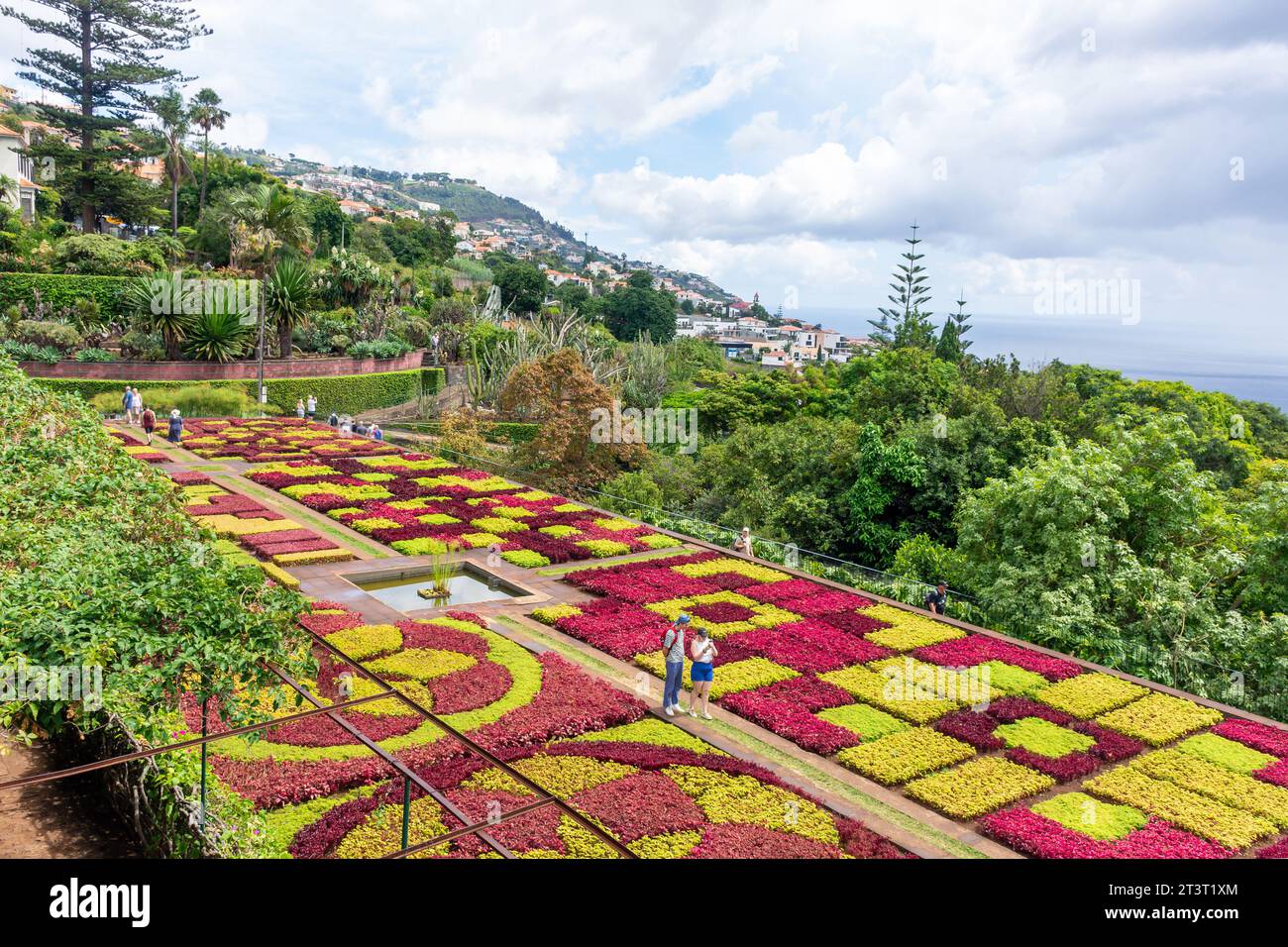 Choreographed garden at Jardim Botânico da Madeira (Madeira Botanical Garden), Monte, Funchal, Madeira, Portugal Stock Photo