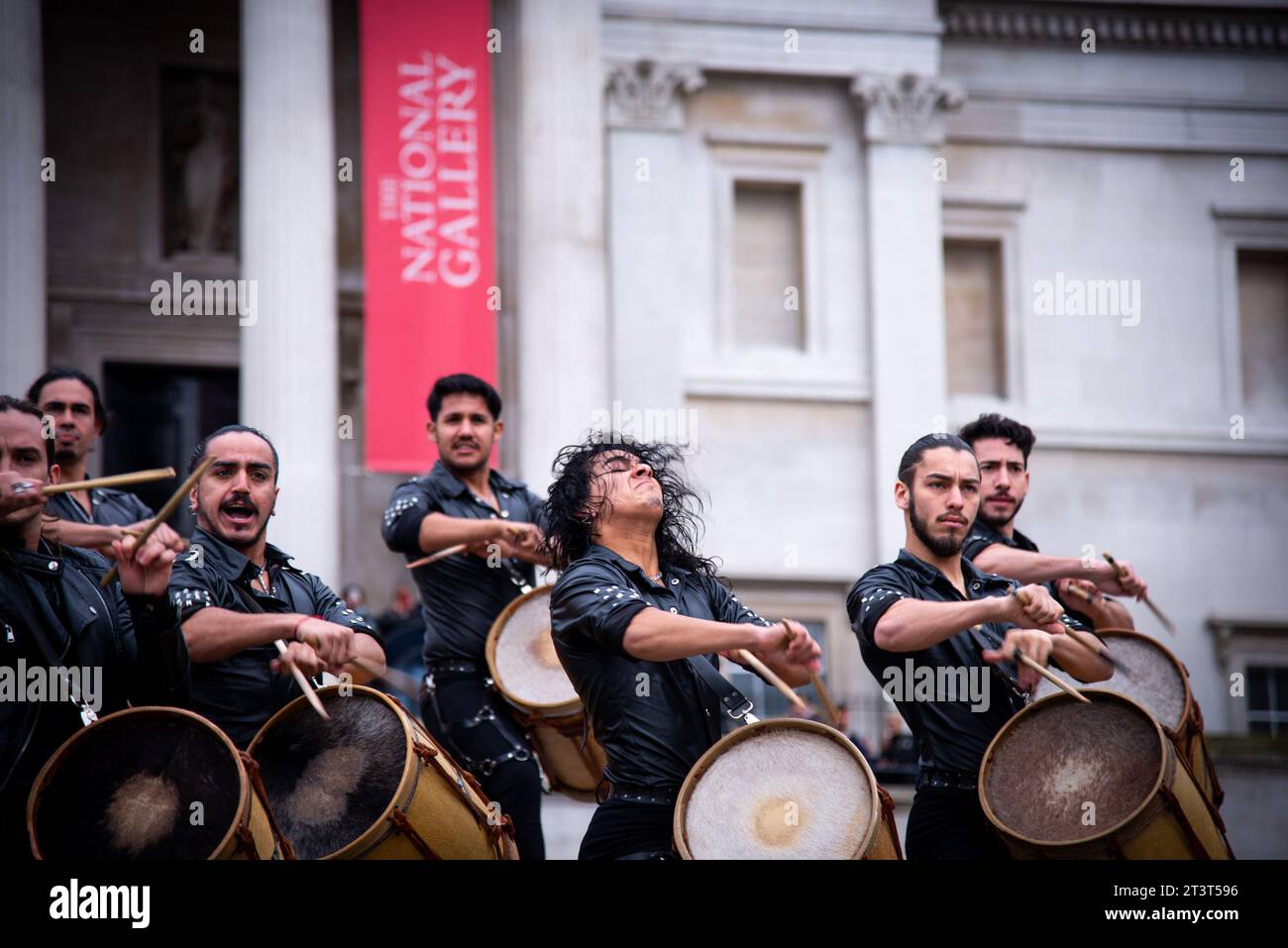 London, UK. 26th Oct, 2023. Drummers from South American group MALEVO ...