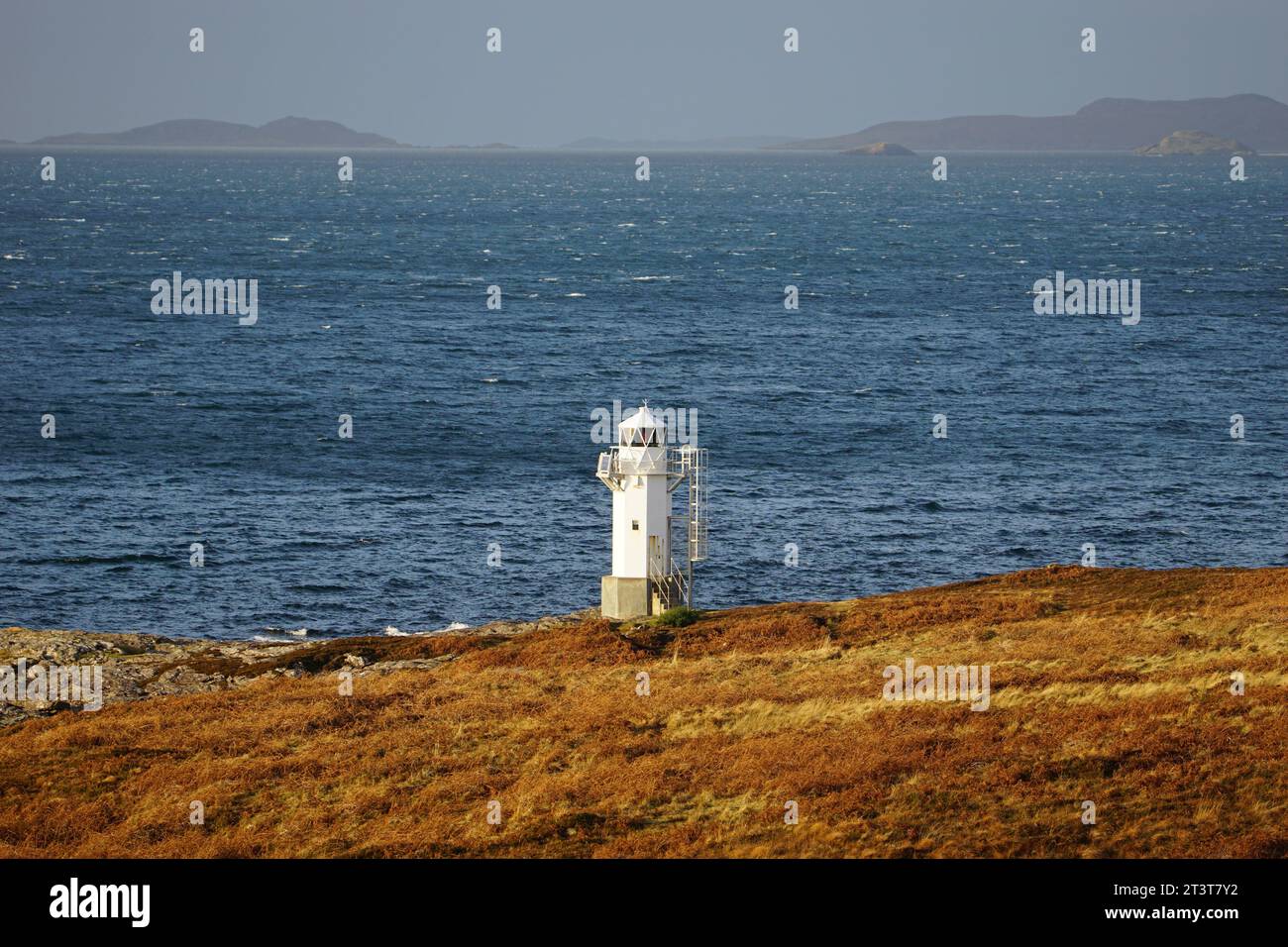 Rhue Lighthouse, Ullapool, Ross-Shire, North West Coast Scotland, UK Stock Photo