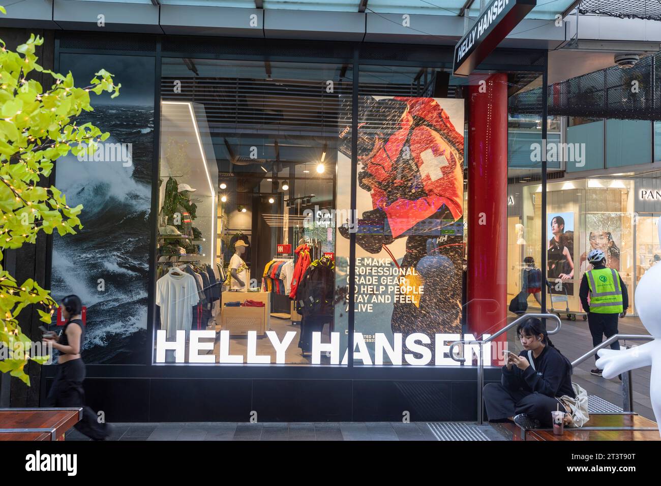 Helly Hansen Australia retail store in Sydney world square mall, Norwegian brand selling outdoor