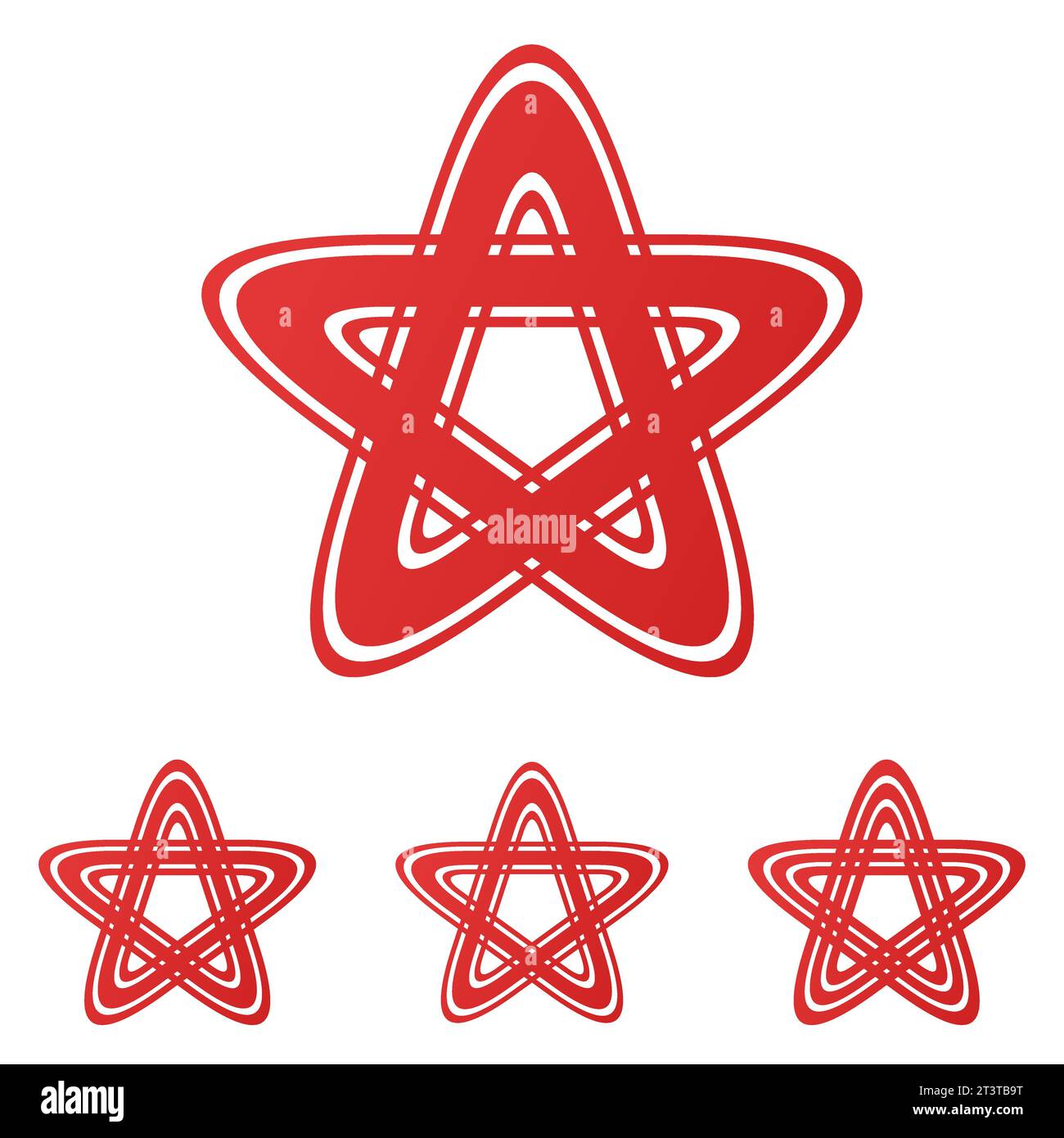 Red star logo design set Royalty Free Vector Image Stock Vector Image