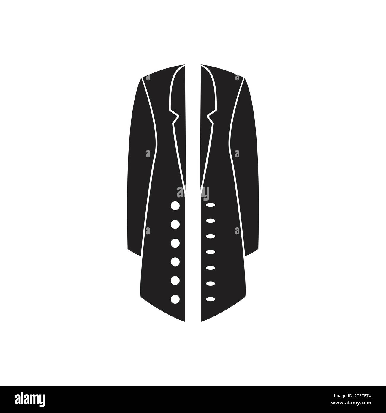 Flat icon in black and white coat Royalty Free Vector Image Stock