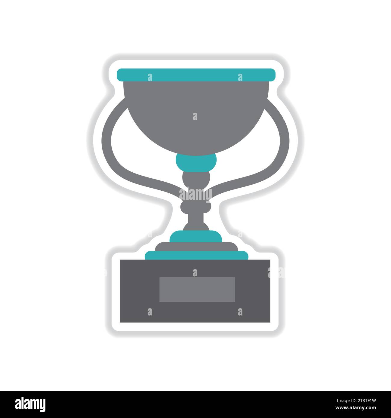 Paper sticker on white background football cup Vector Image Stock ...