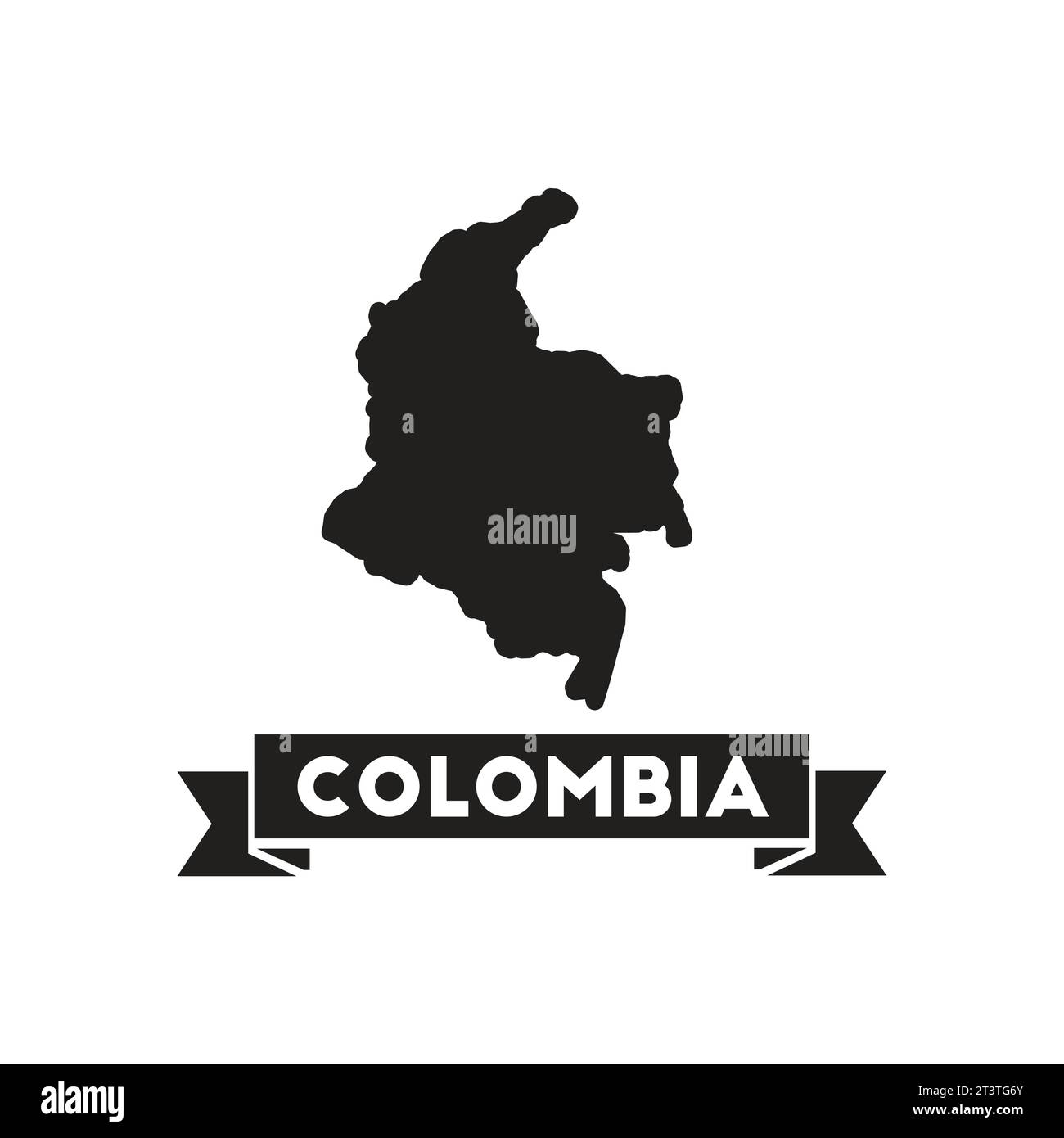 Flat icon in black and white columbia map Vector Image Stock Vector