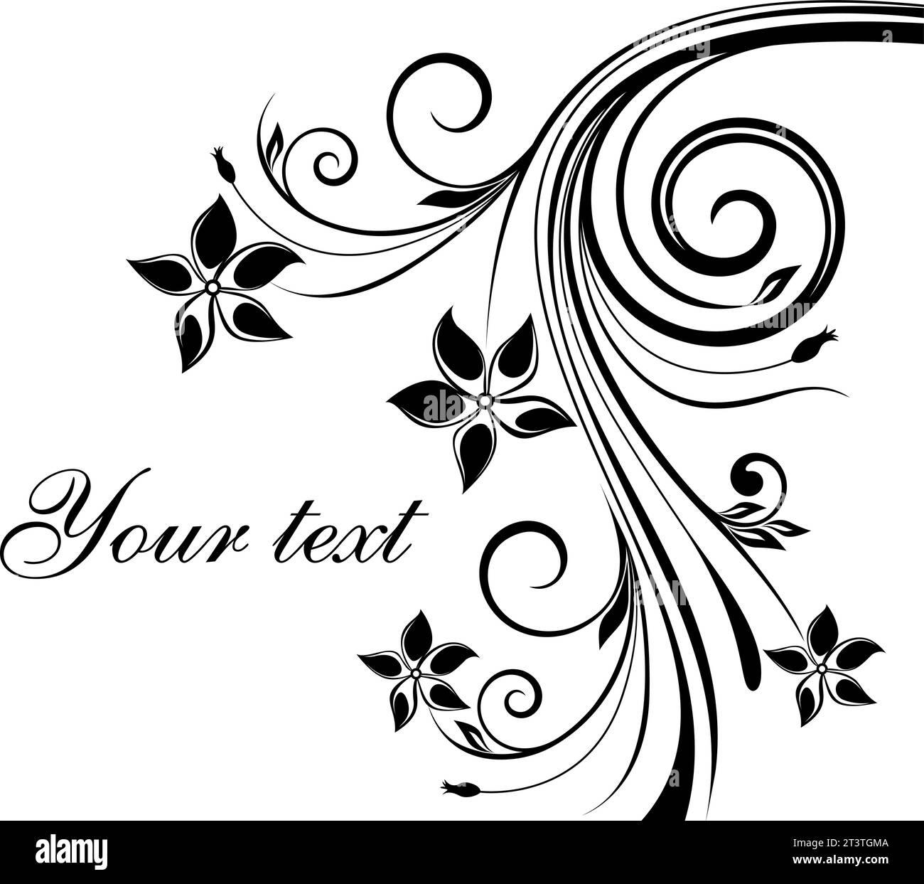 Black and white floral design Royalty Free Vector Image Stock Vector