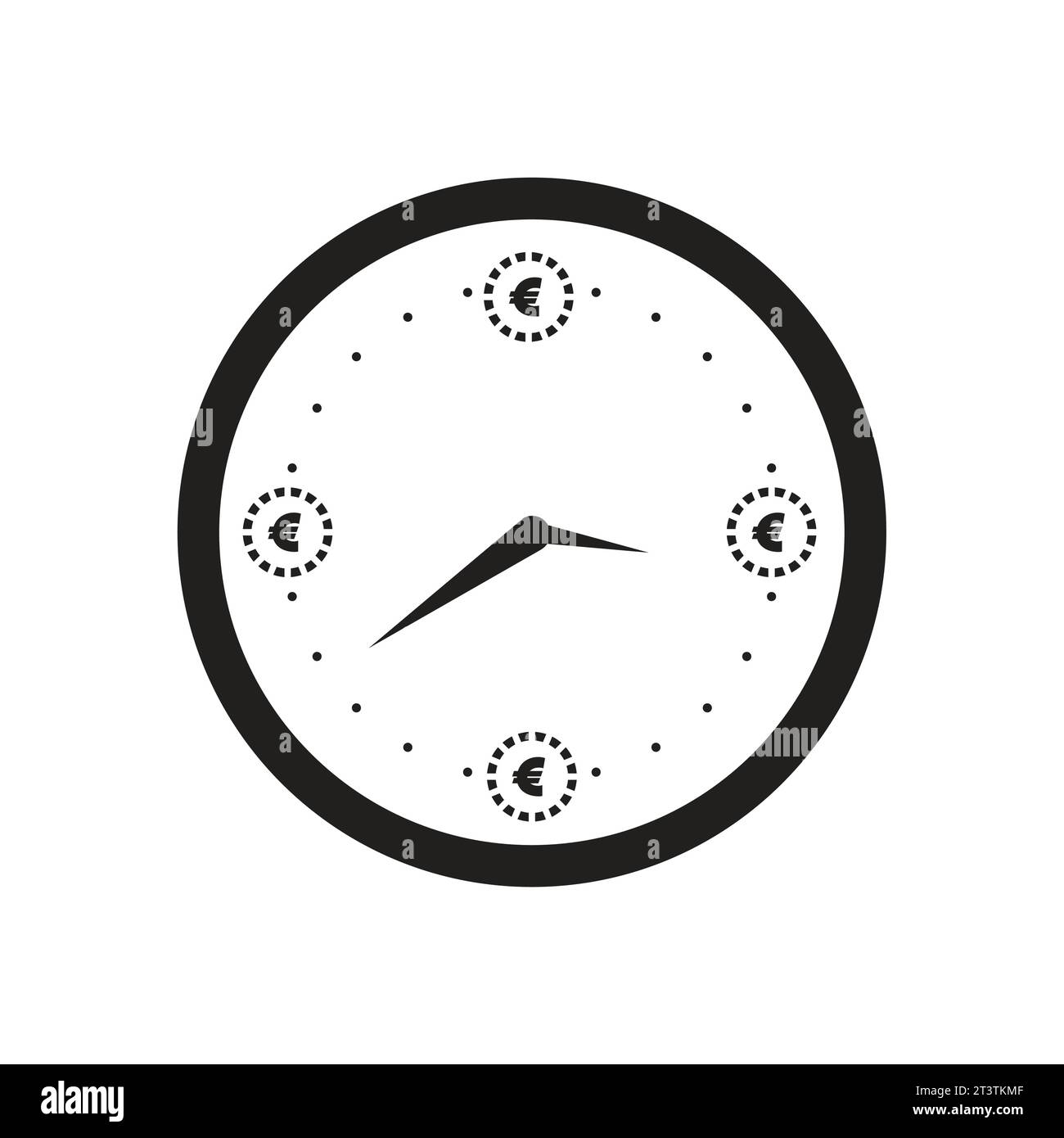 Flat icon in black and white time is money Vector Image Stock Vector