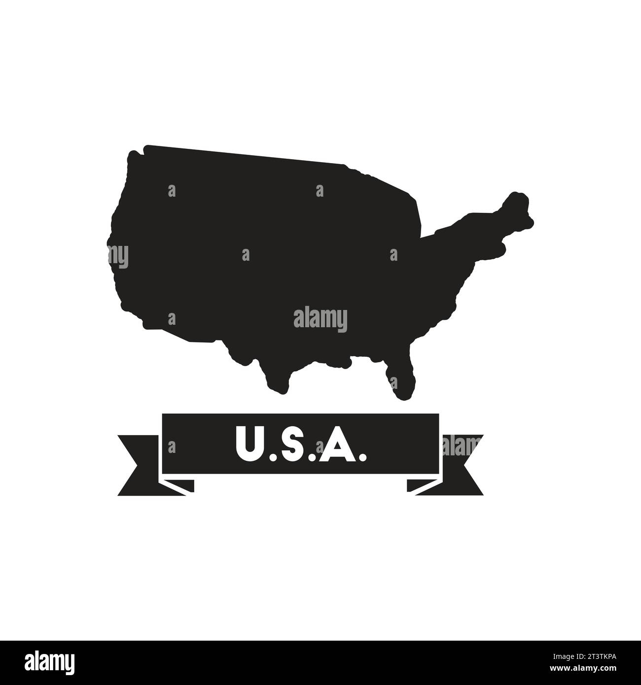 Flat icon in black and white united - Flat Icon In Black And White United States Map Vector Image 2T3TKPA 