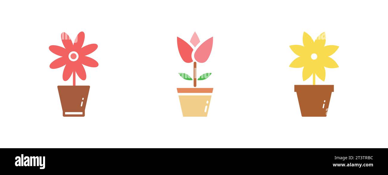 Flower pot Icon. Flower pot Flat Icon Symbol Vector Illustration Stock ...