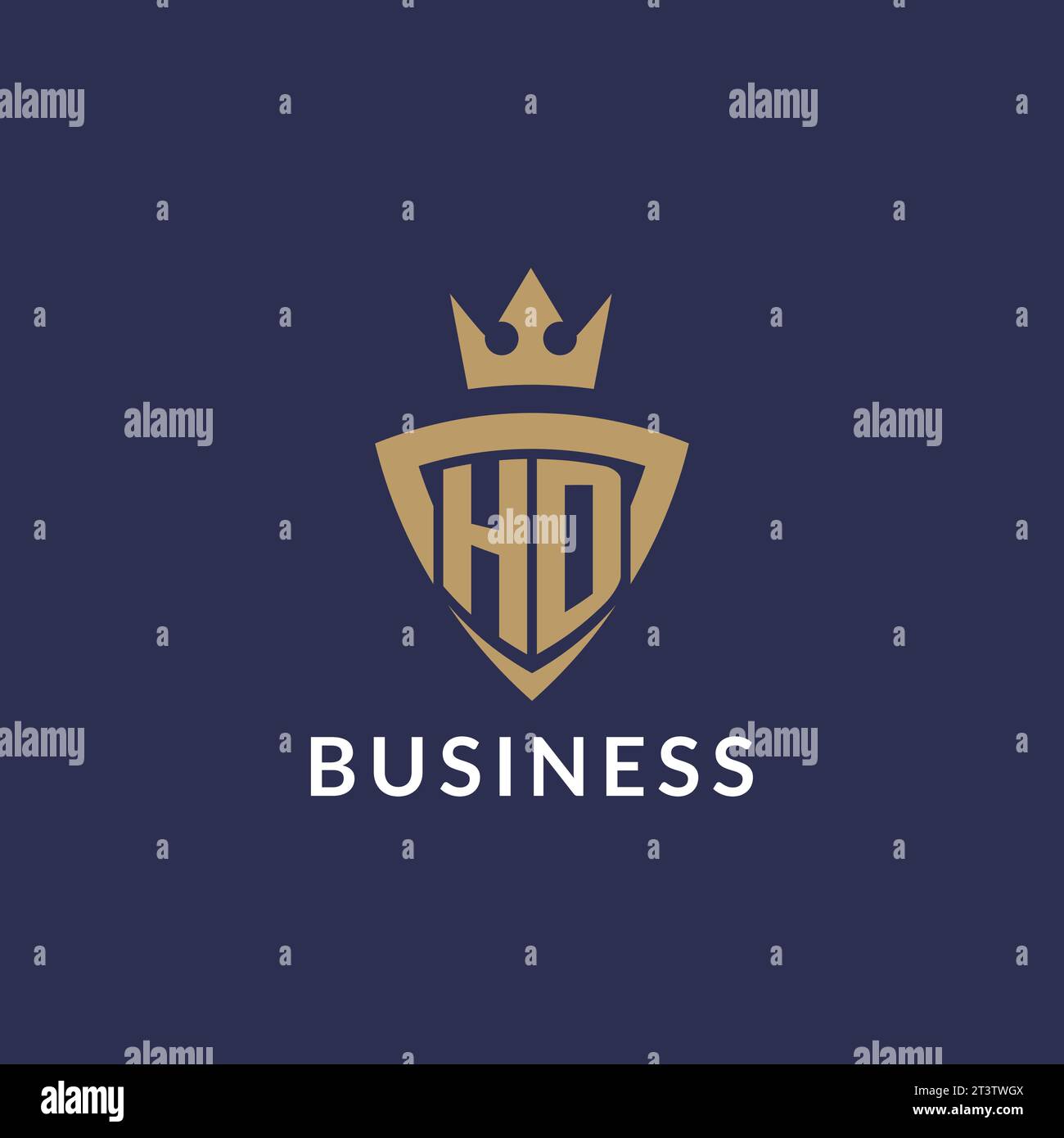 HD logo with shield and crown, monogram initial logo style vector file Stock Vector