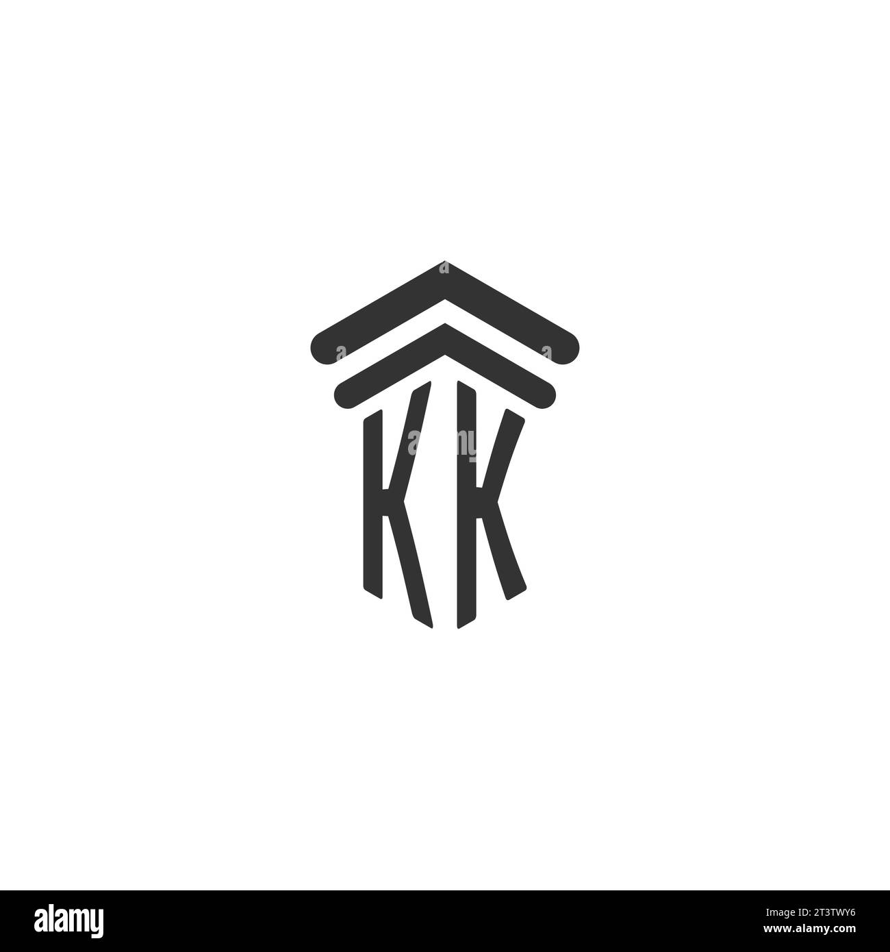 KK initial for law firm logo design template Stock Vector