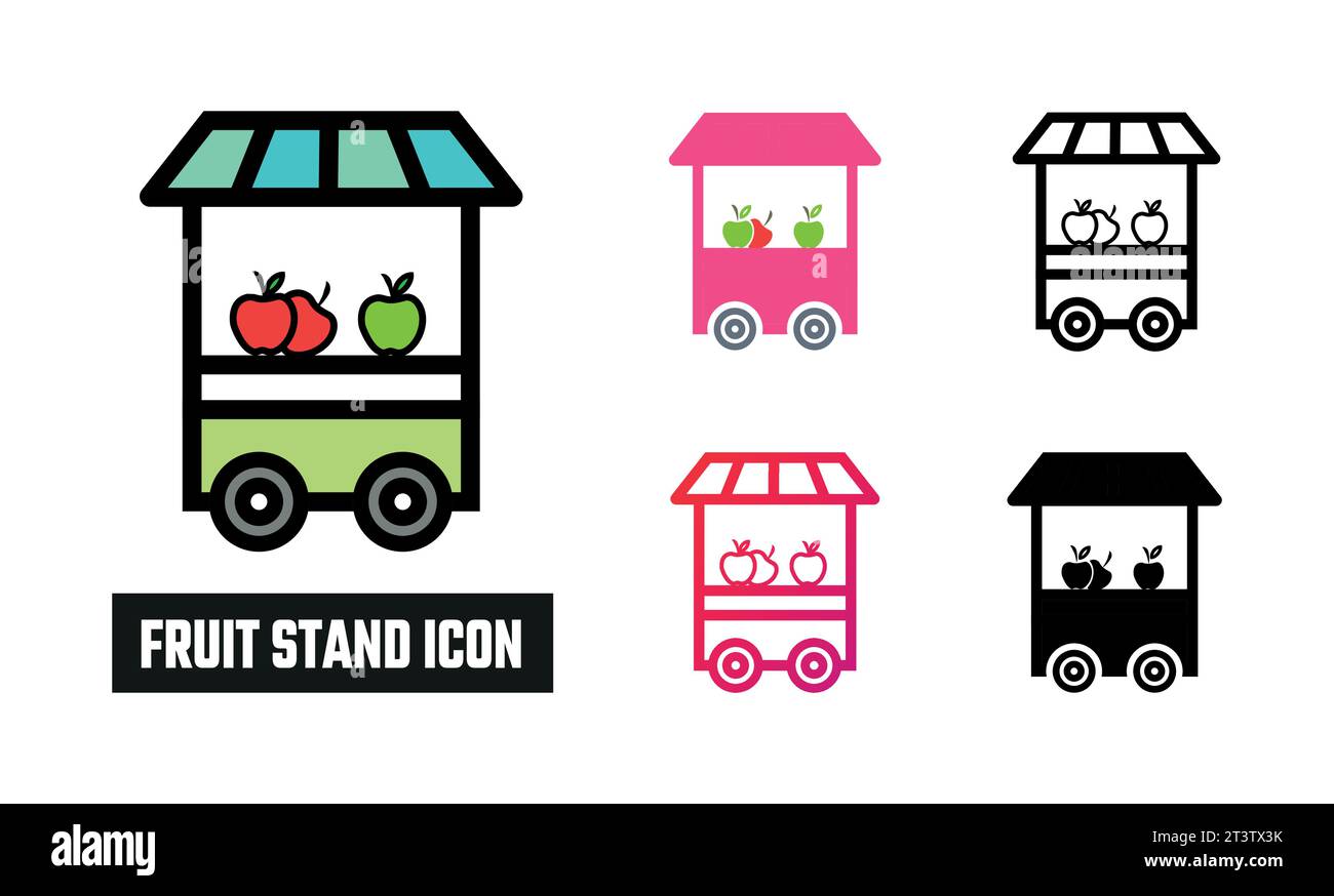 Fruit stand Icon Set Vector Illustration Stock Vector Image & Art Alamy