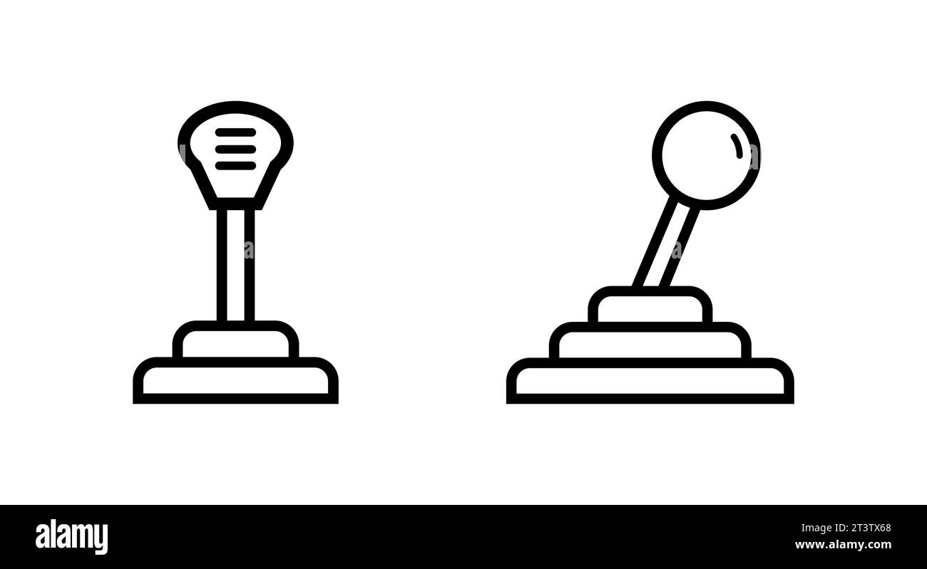 Gear Stick Icon. Lineal Style Gear Stick Outline Icon Vector