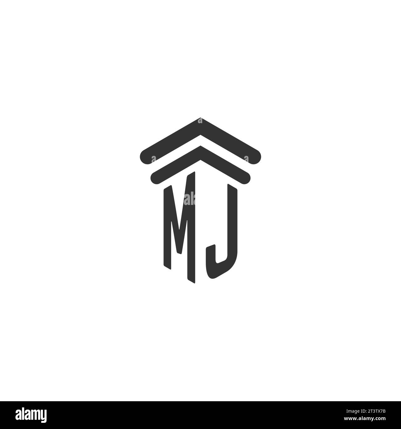 MJ initial for law firm logo design template Stock Vector