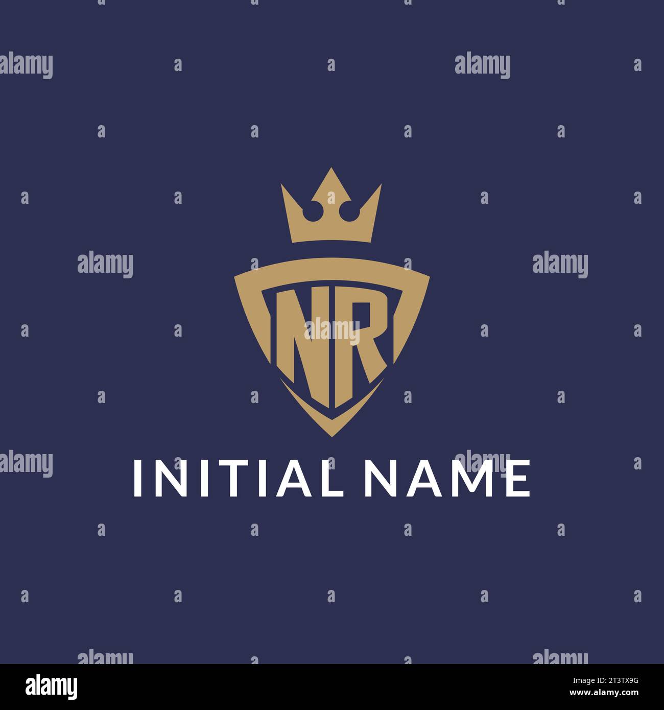 NR logo with shield and crown, monogram initial logo style vector file ...