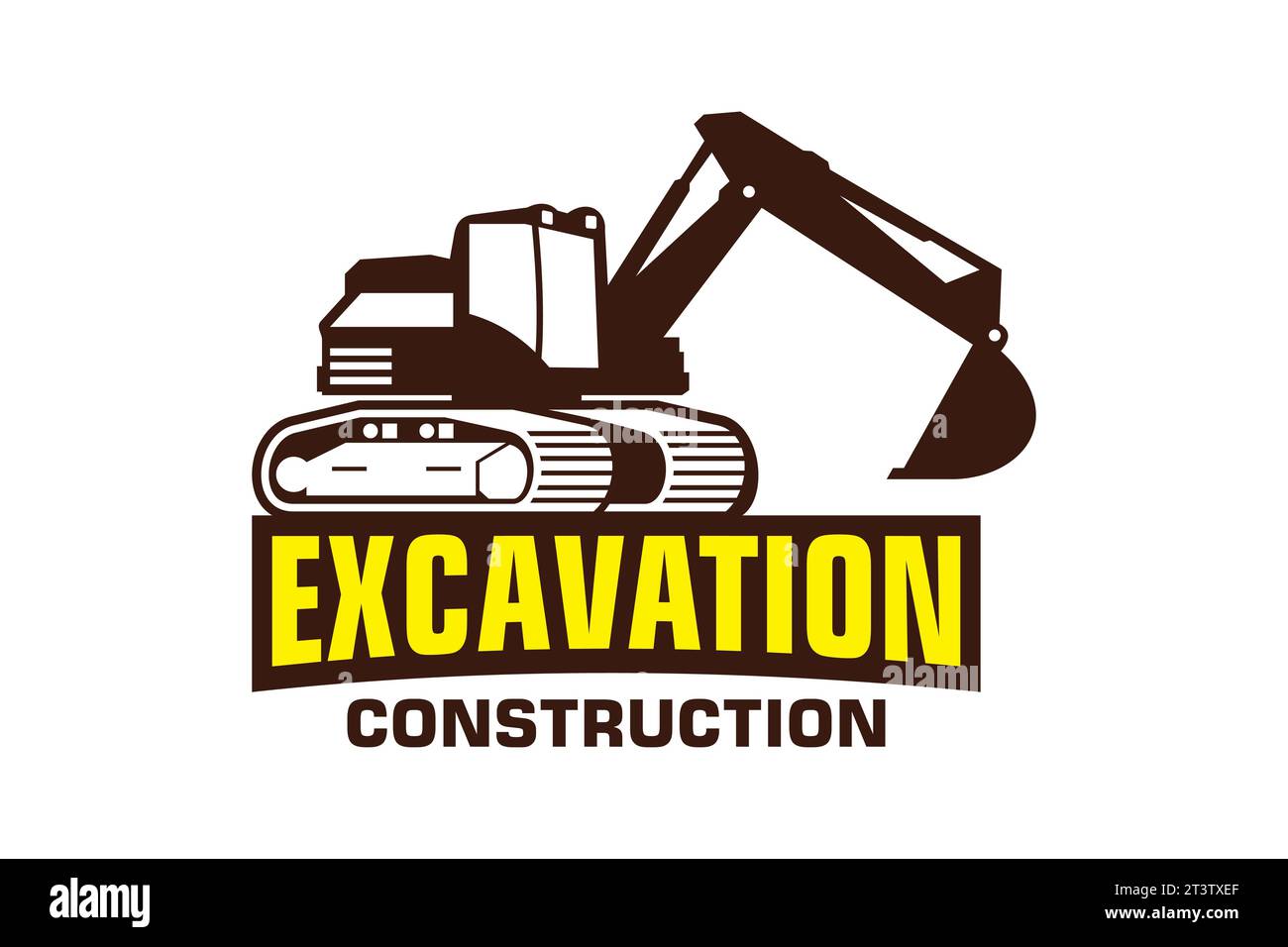 Excavator logo template vector. Heavy equipment logo vector for construction company Stock Vector