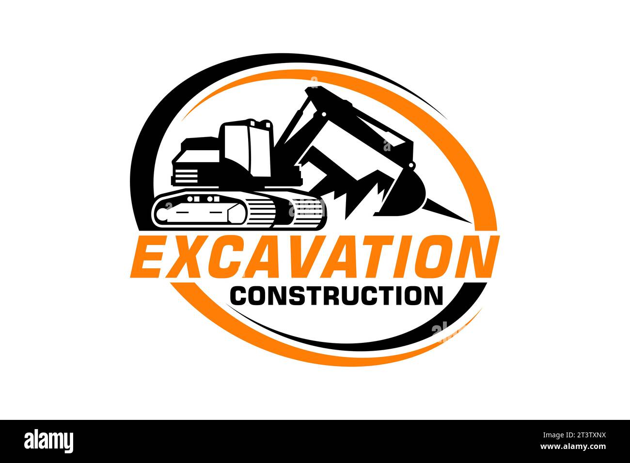 Excavator logo template vector. Heavy equipment logo vector for construction company Stock Vector
