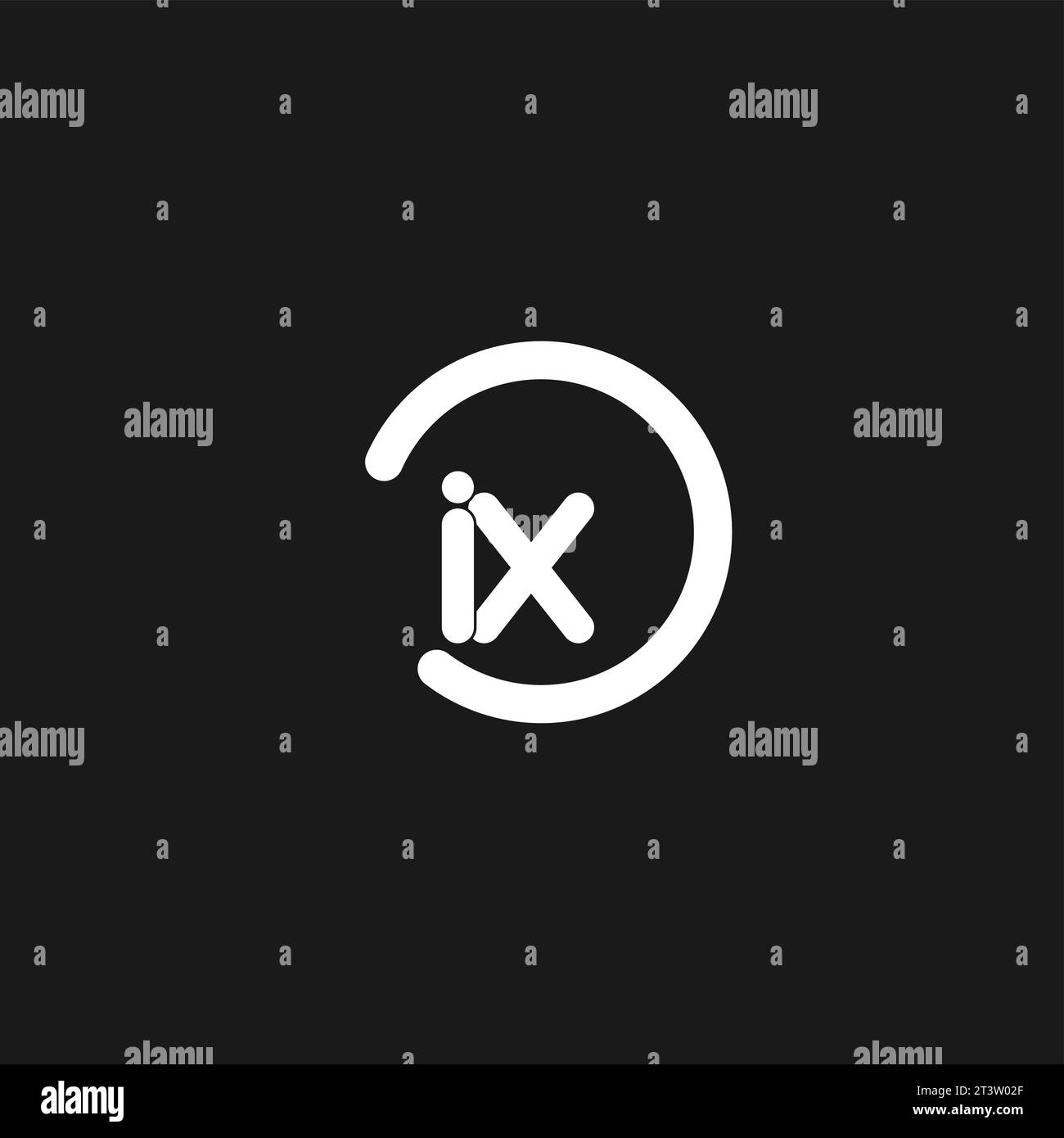 Initials IX logo monogram with simple circles lines vector graphic Stock Vector