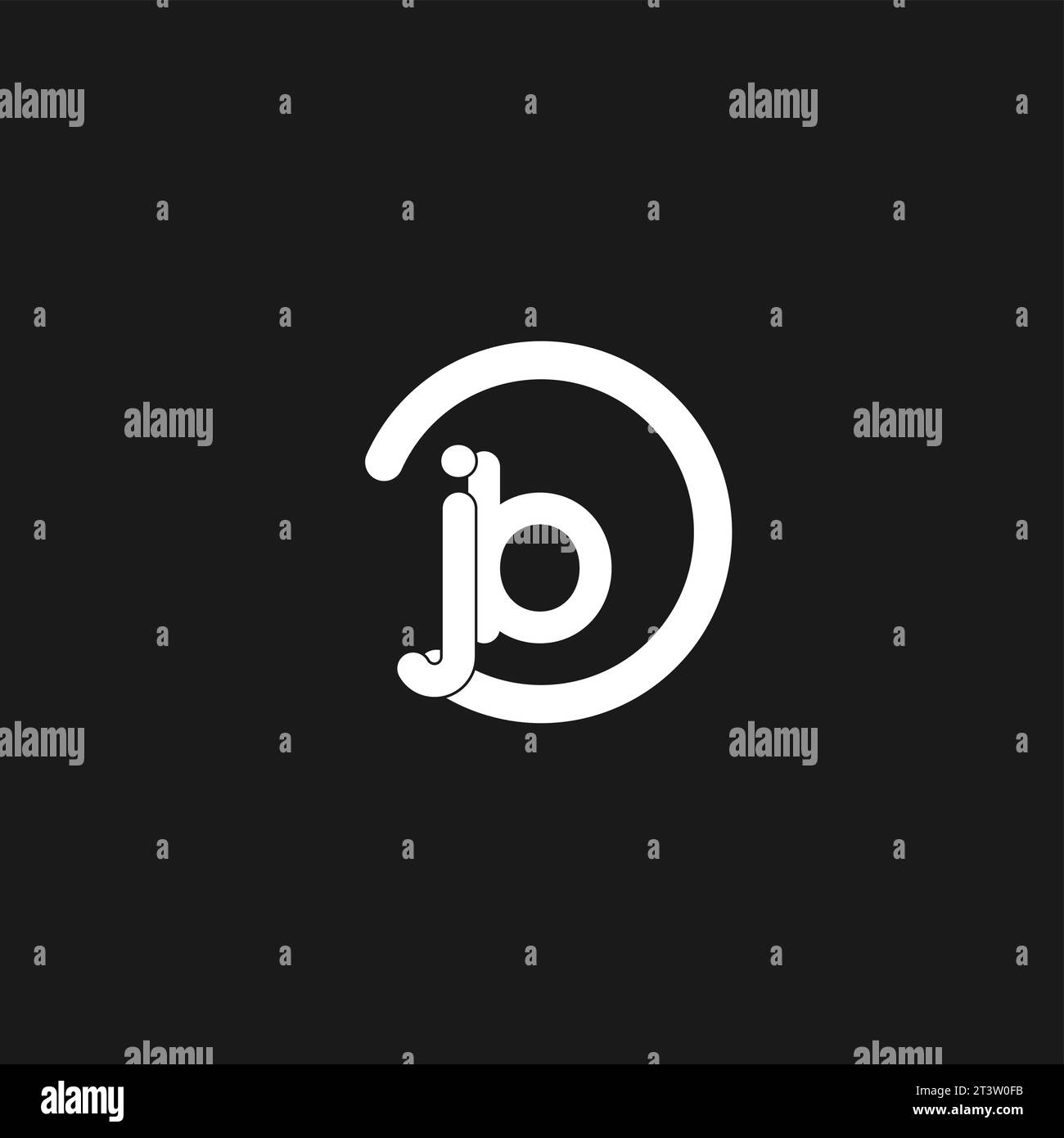 Initials JB logo monogram with simple circles lines vector graphic ...