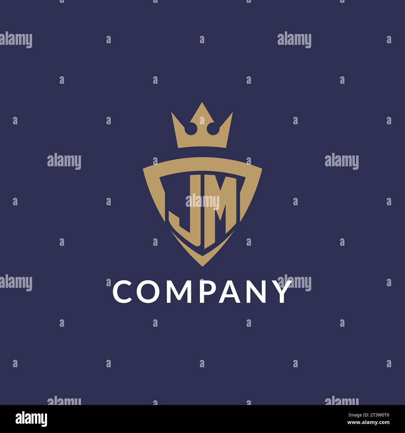 JM logo with shield and crown, monogram initial logo style vector file ...