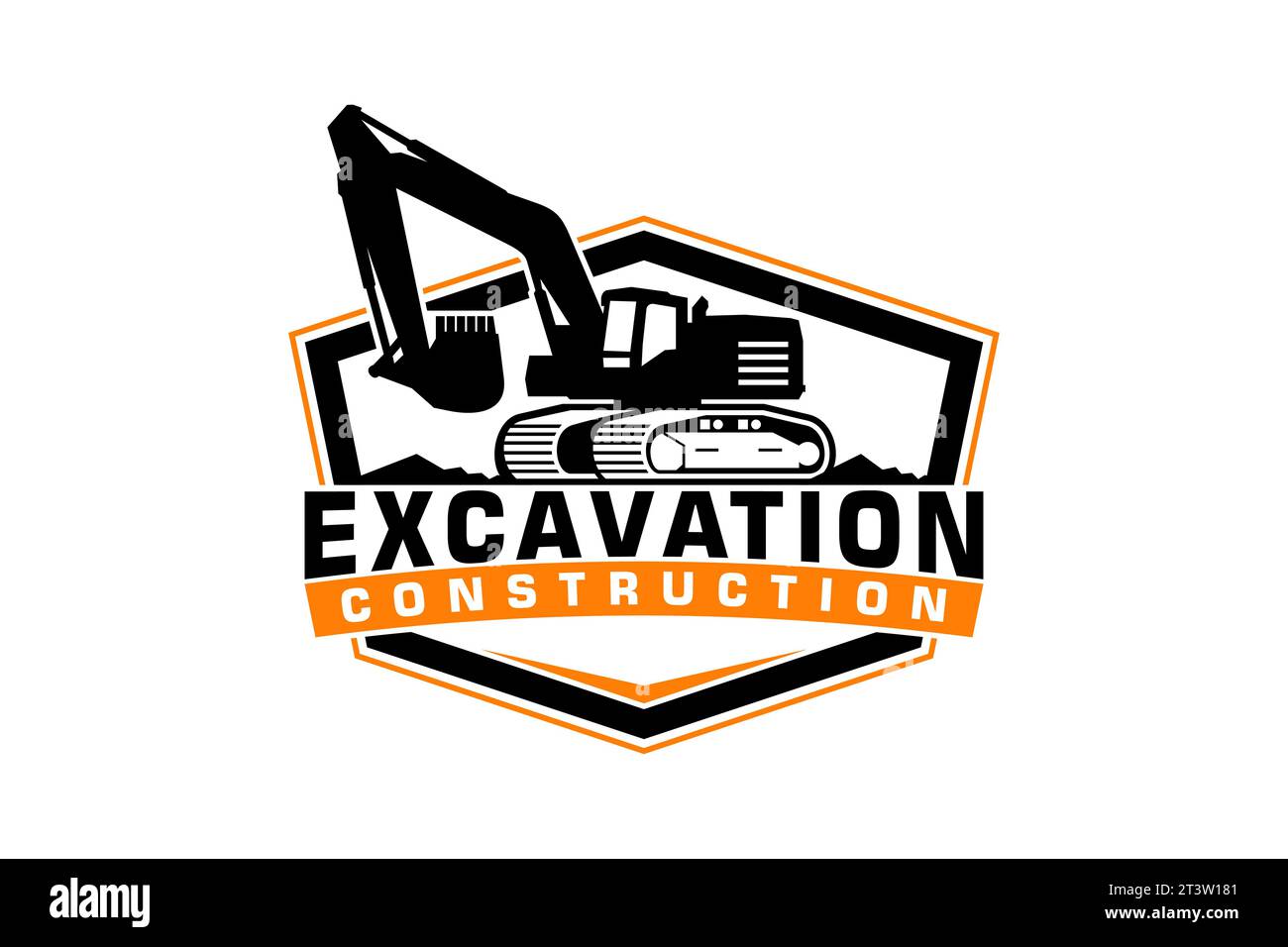 Excavator logo template vector. Heavy equipment logo vector for construction company Stock Vector