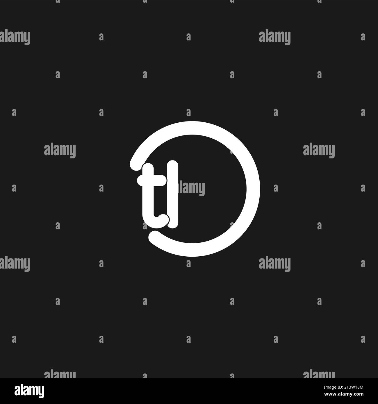 Initials TL logo monogram with simple circles lines vector graphic ...