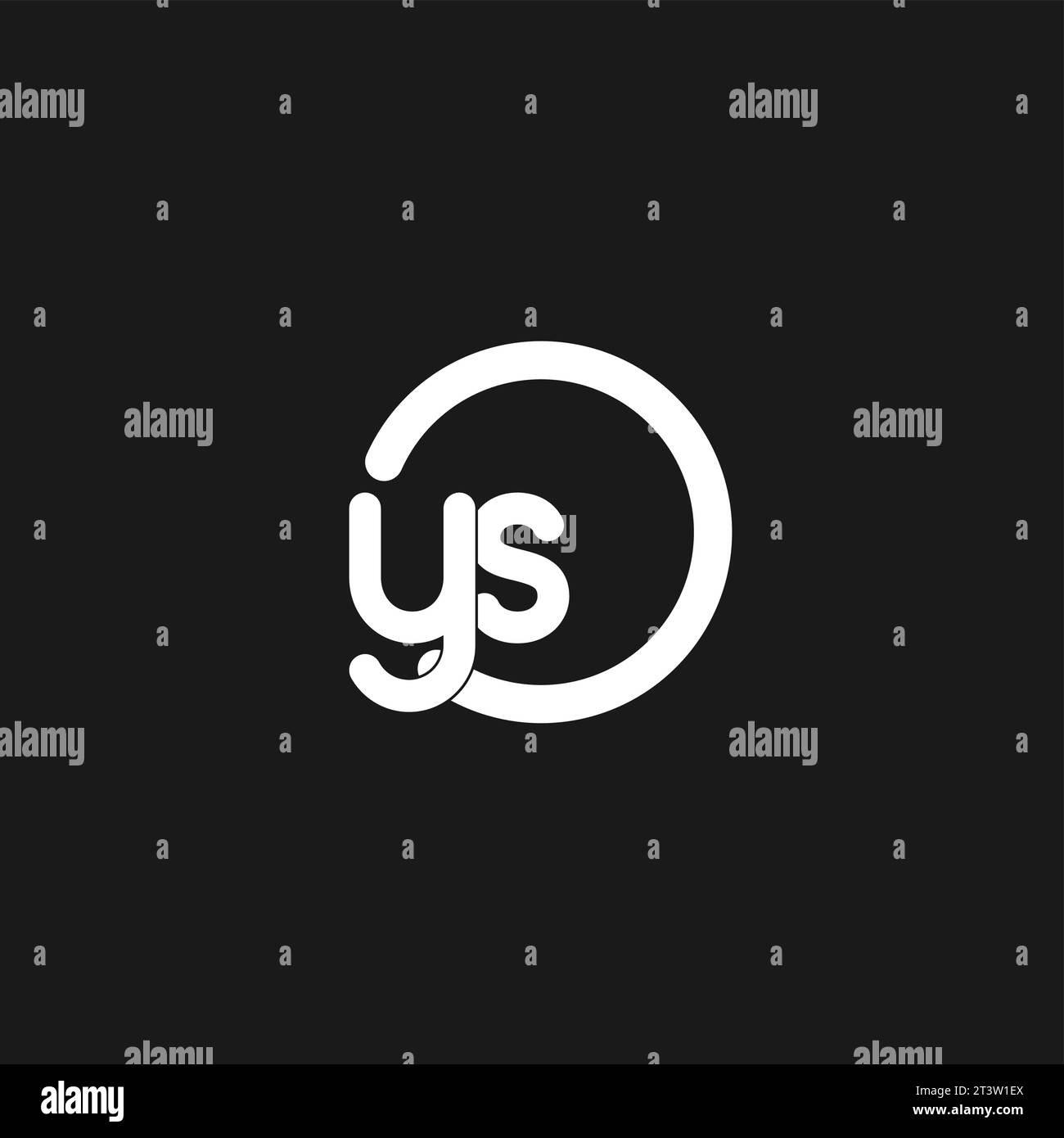 Initials YS logo monogram with simple circles lines vector graphic ...