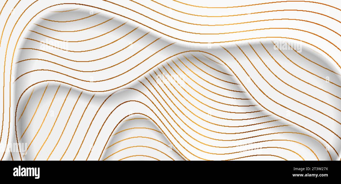 White abstract corporate wavy banner with golden lines. Vector ...