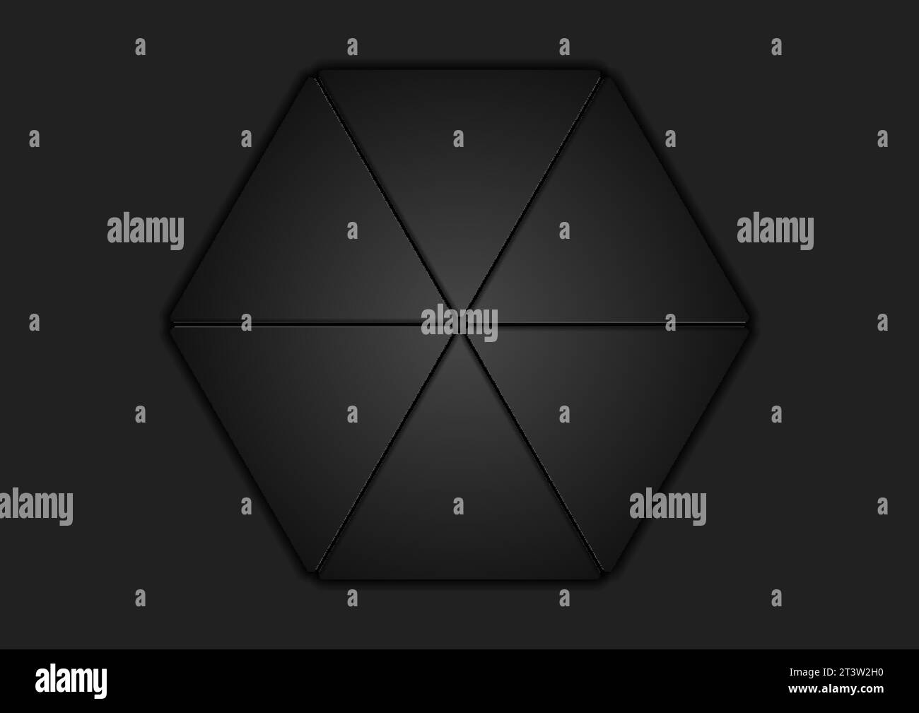 Black monochrome geometric hexagon abstract background. Vector hi-tech ...