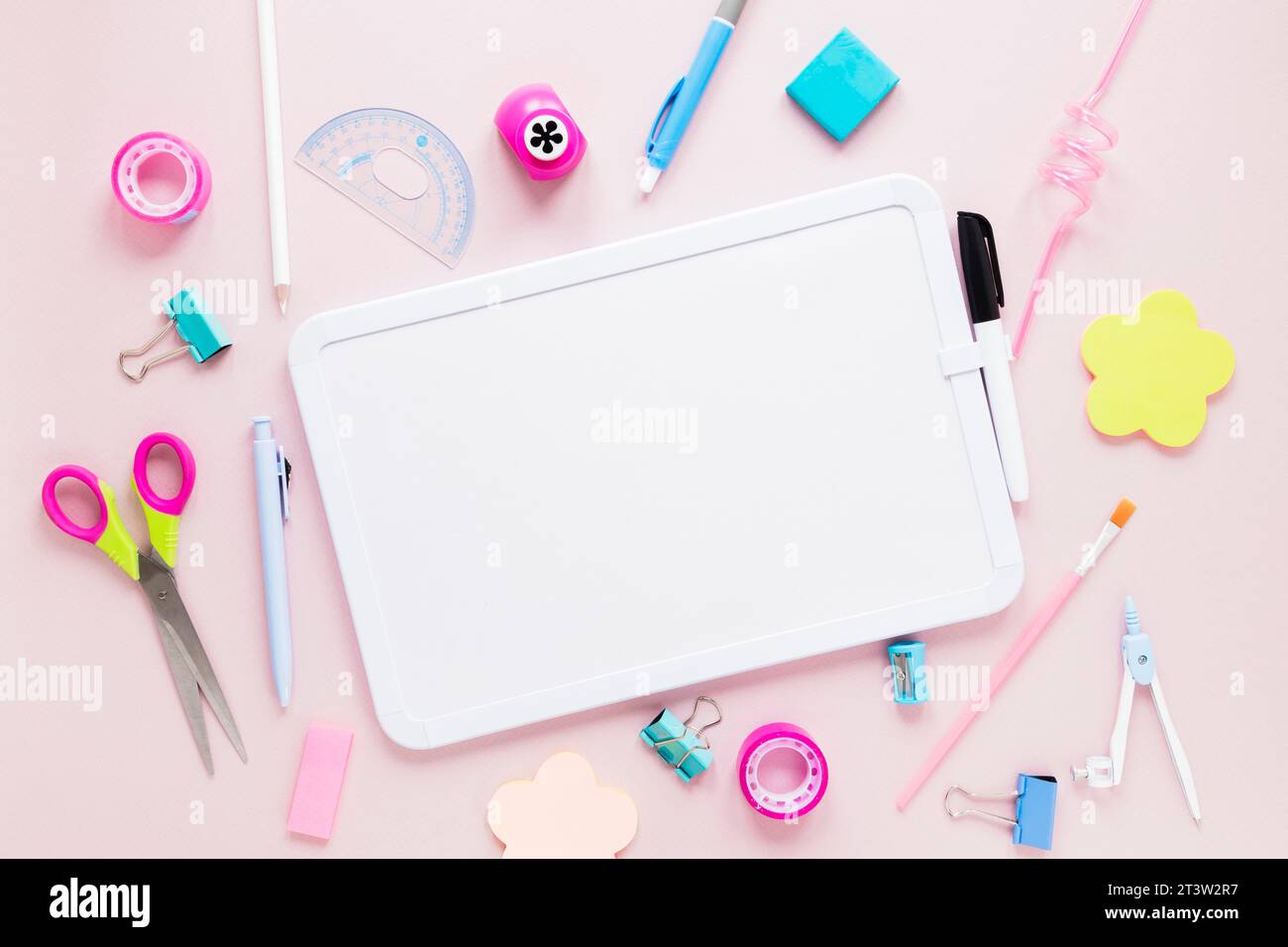 Collection various stationery goods studying Stock Photo Alamy