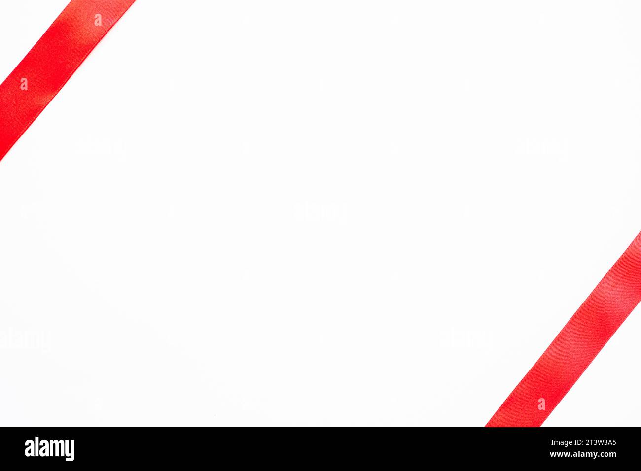 Red ribbon blank white background Stock Photo - Alamy